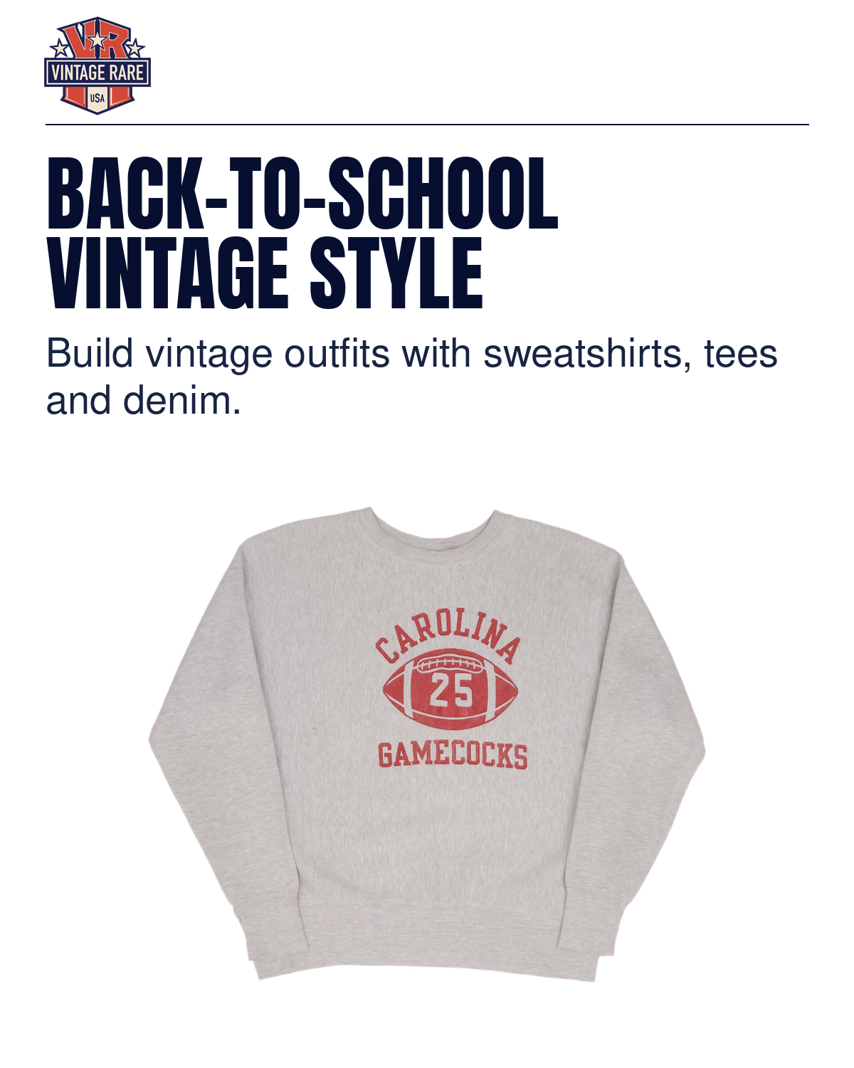BACK-TO-SCHOOL VINTAGE STYLE — Champion collegiate Reverse Weave sweatshirt. Vintage Rare USA guide.