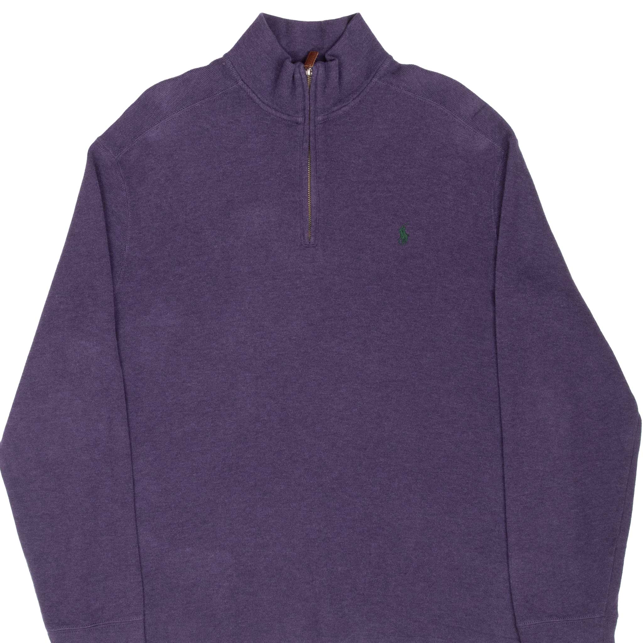 Vintage Ralph Lauren Purple Quarter Zip Sweater Size XL 1990S Made In Usa