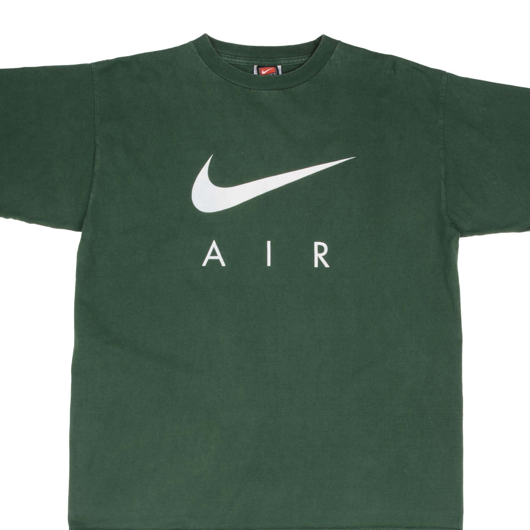 Vintage Nike Air Big Swoosh Green Tee Shirt 1990S Size Large