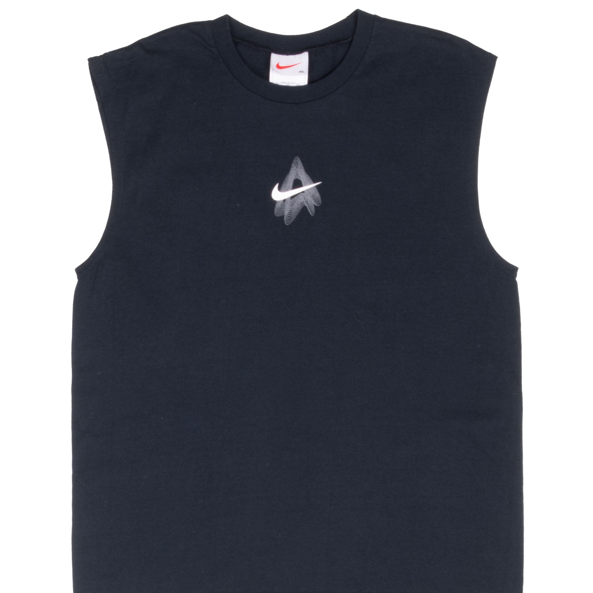 Vintage Nike Air Black Reflective Tank Top Tee Shirt 1990S Size XL Youth Made In Usa