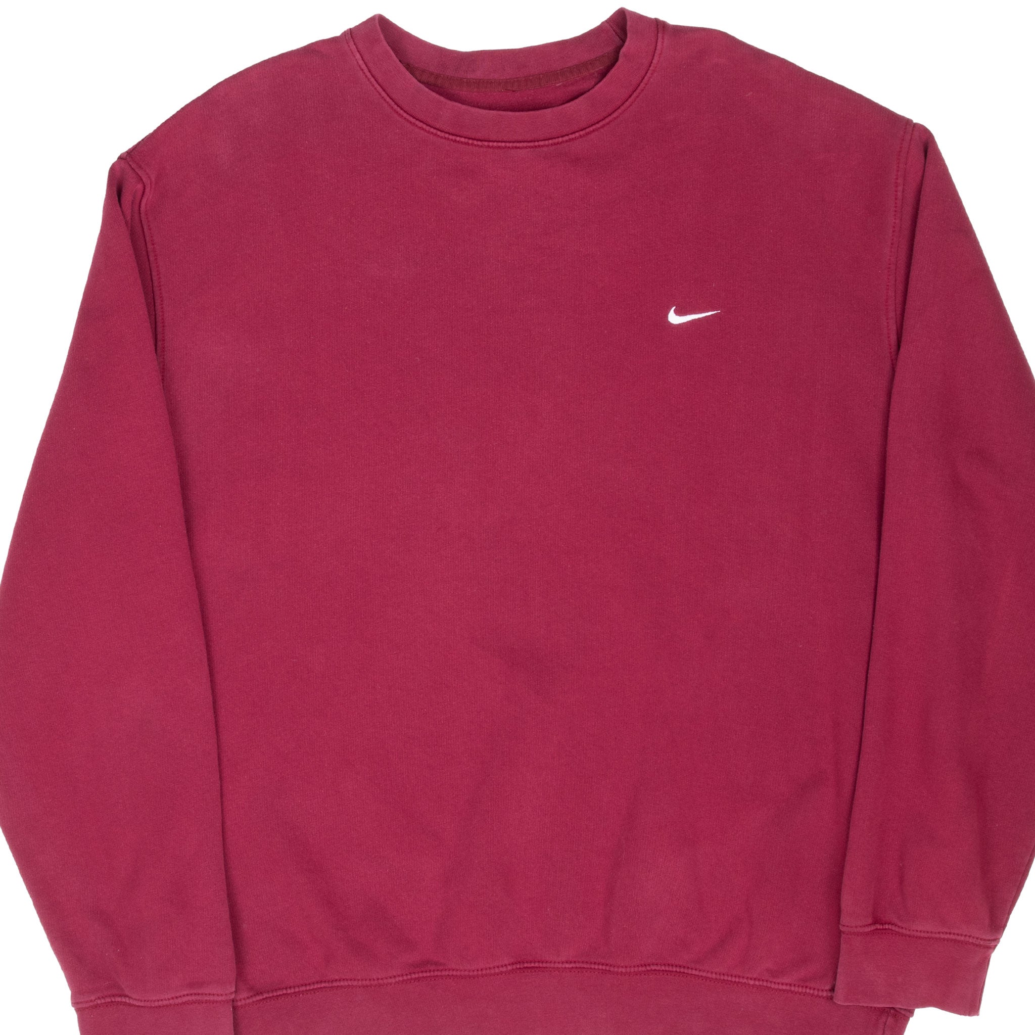 Vintage Nike Classic Swoosh Red Burgundy Sweatshirt 2000S Size XL
