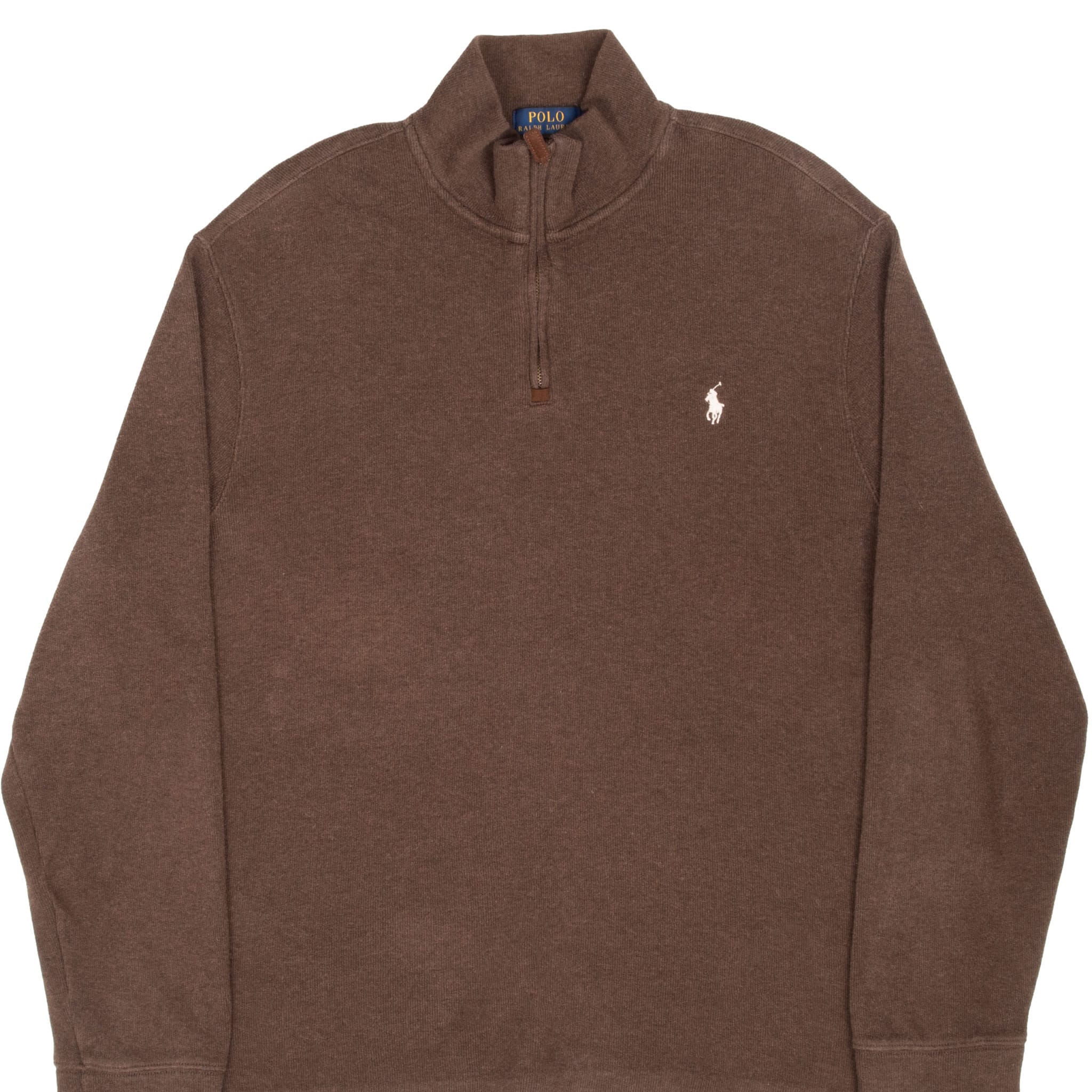Polo Ralph Lauren Brown Quarter 1/4 Zip Sweater Size XL