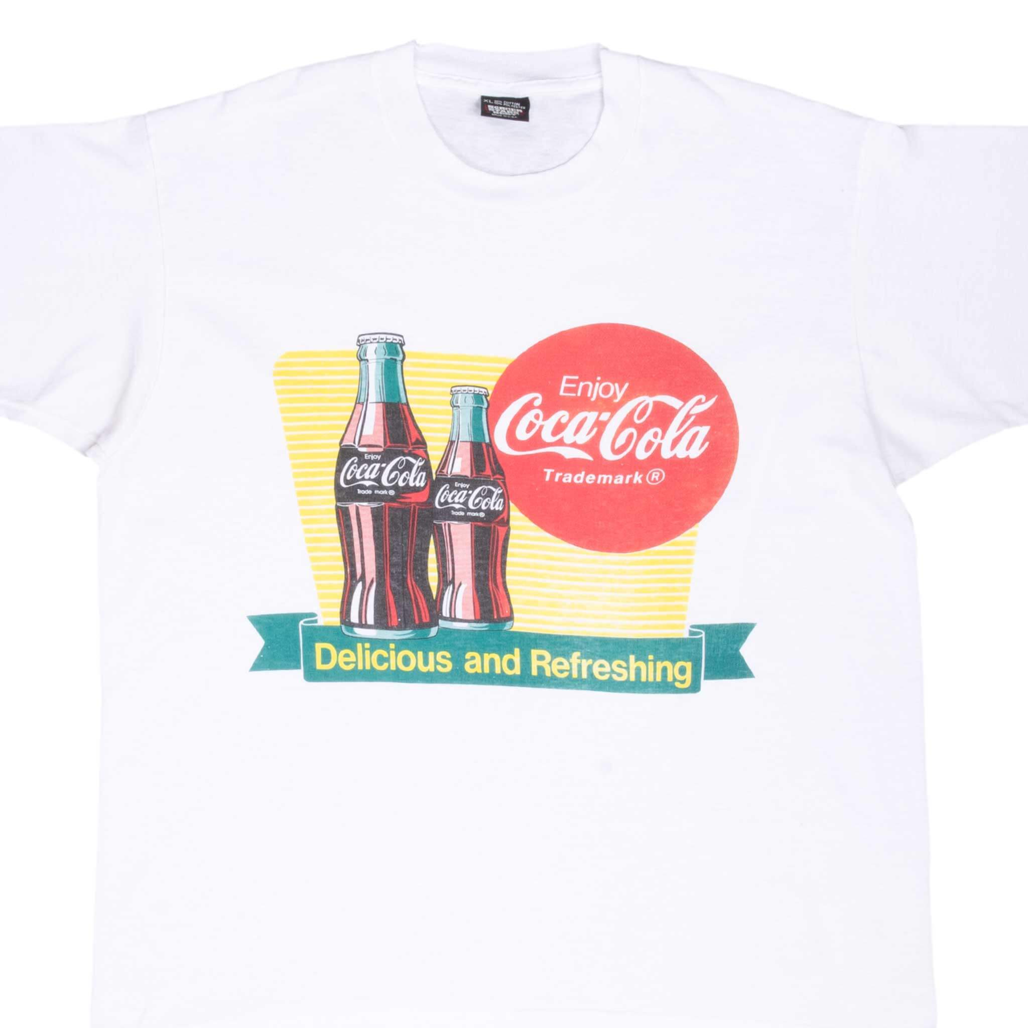 Vintage Coca Cola Company White Tee Shirt 1980S Size Large
