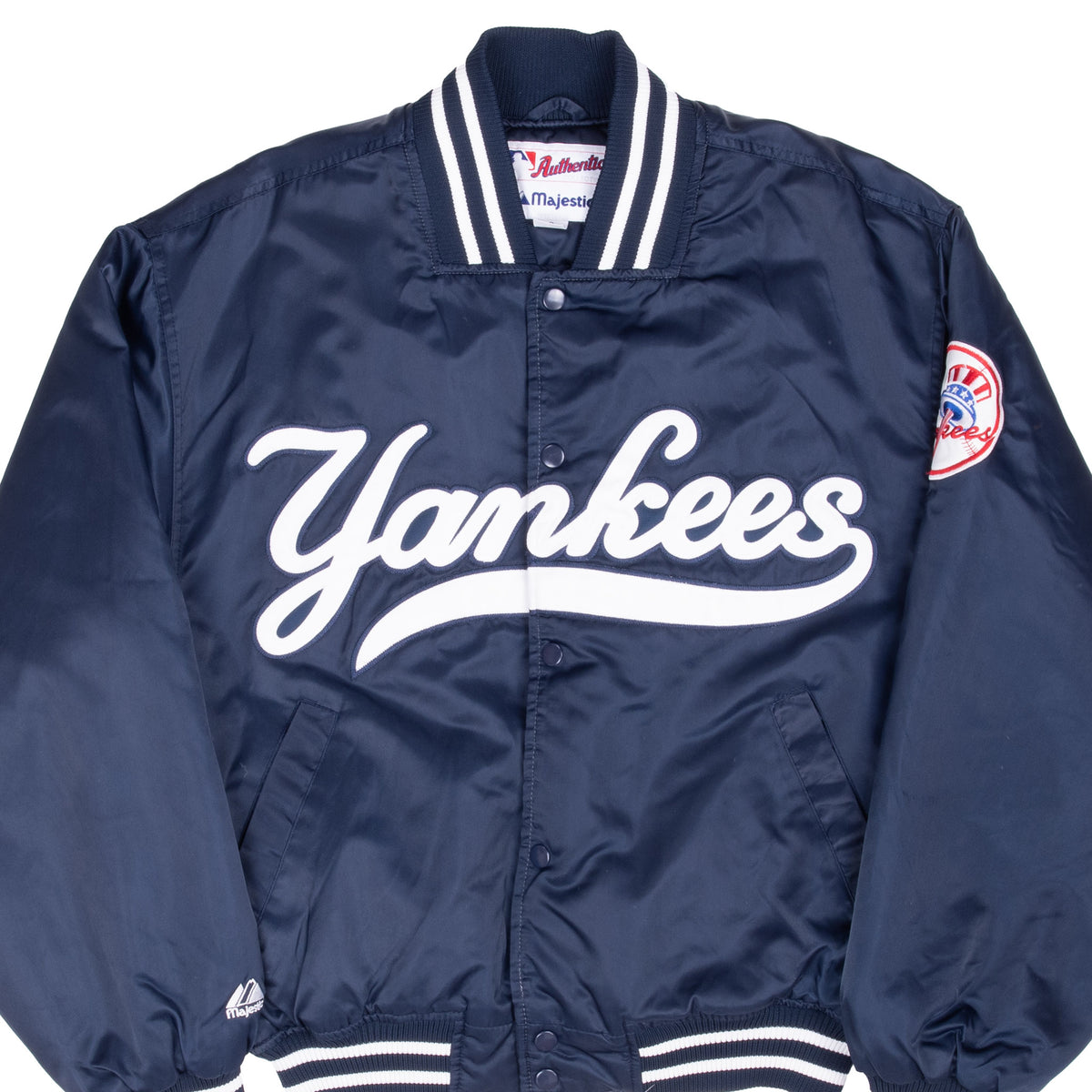 Vintage MLB New York Yankees Majestic Satin Bomber Jacket 1990s Size Small