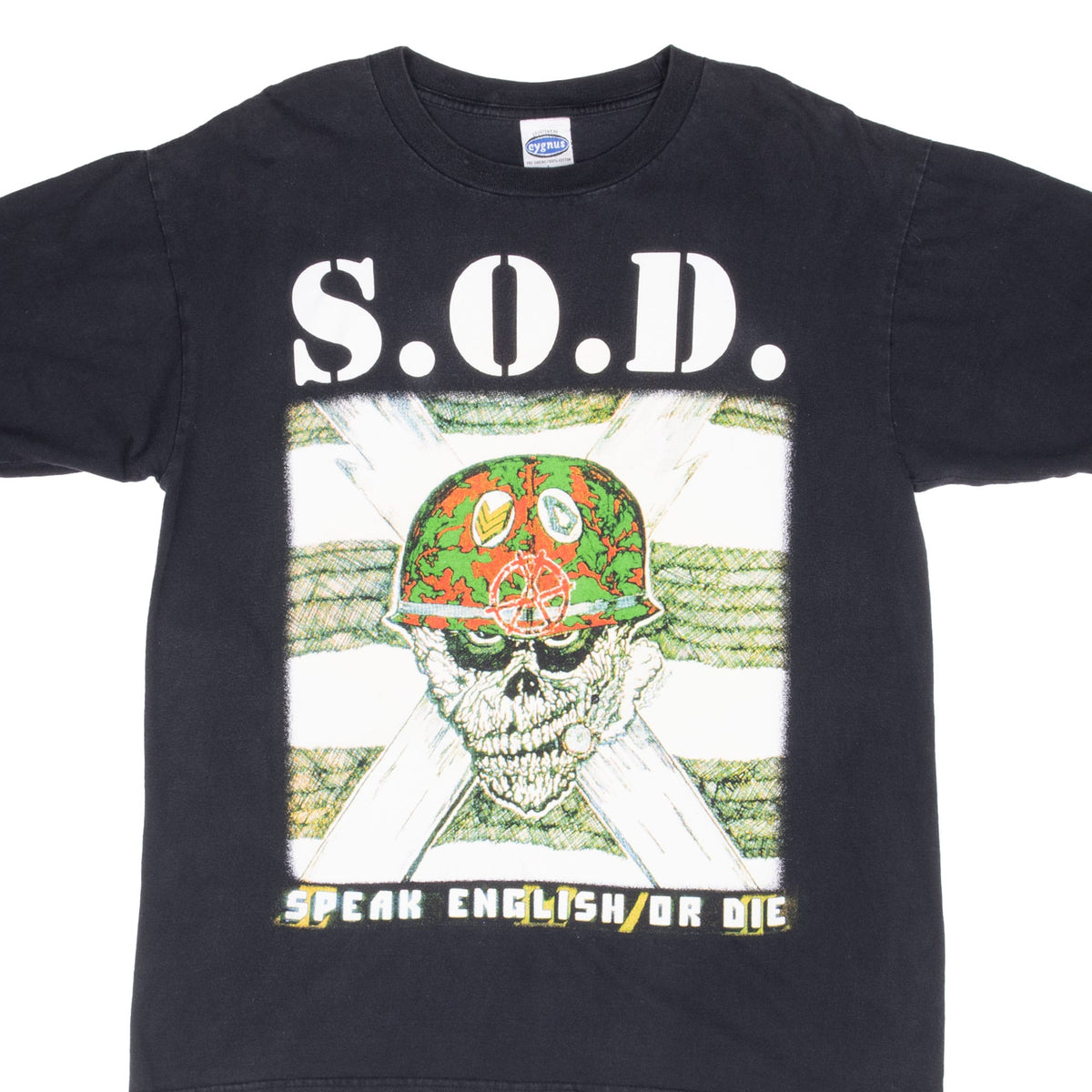 Vintage S.O.D. Stormtroopers Of Death Speak English Or Die Tee Shirt 2000S Size Large