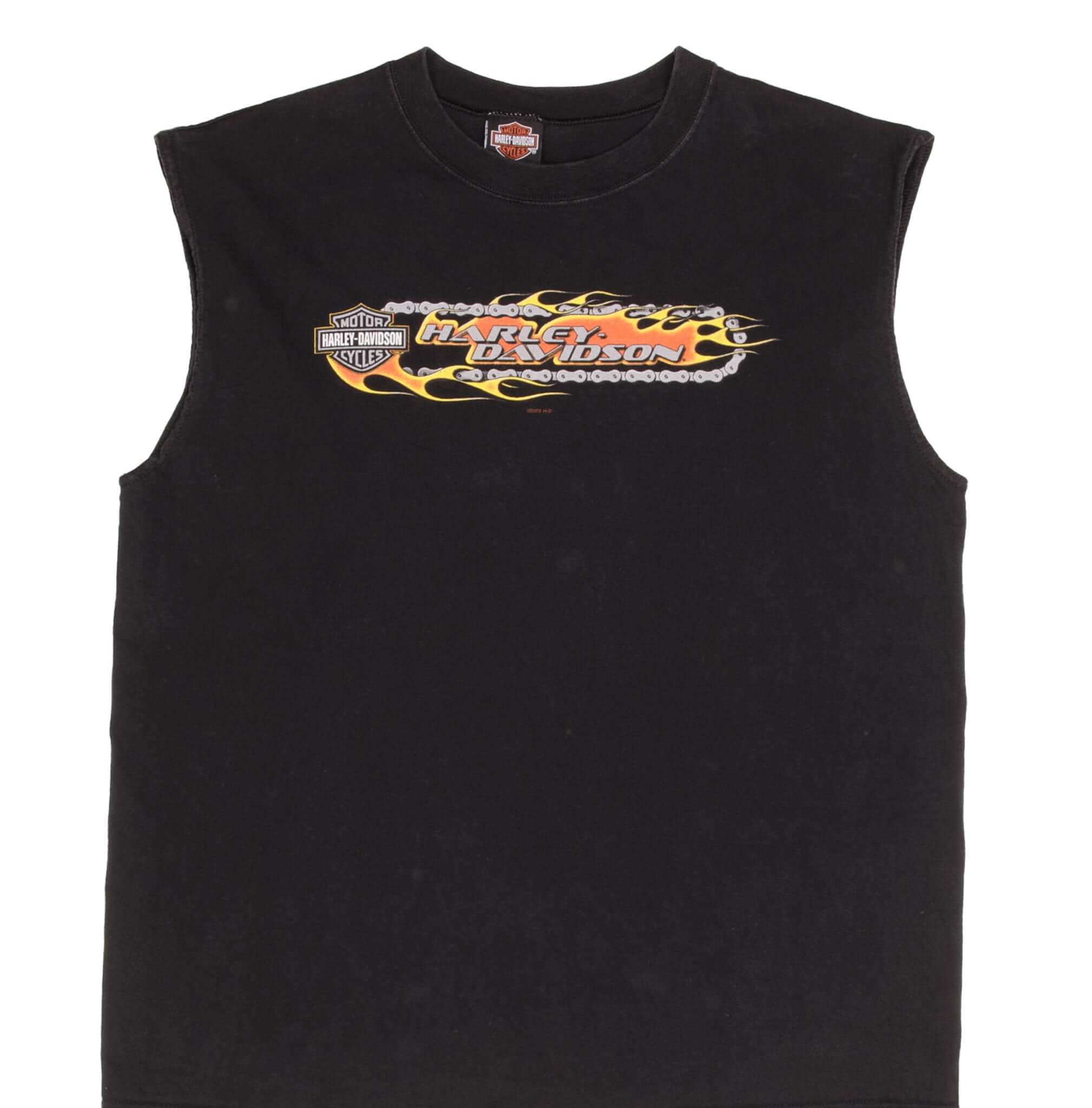 Vintage Harley Davidson Monroe Sanduski Tank Top Tee Shirt 2002 XL Made In Usa