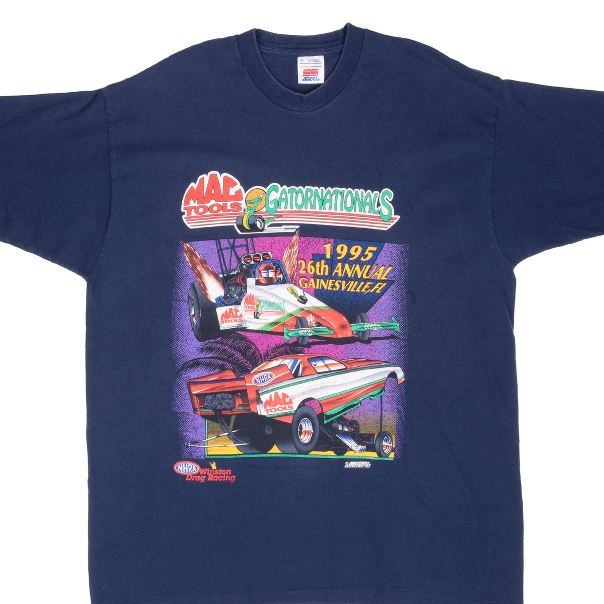 Vintage Nhra Gator & Northwest Nationals 1995 Tee Shirt Xl Made In Usa With Single Stitch Sleeves