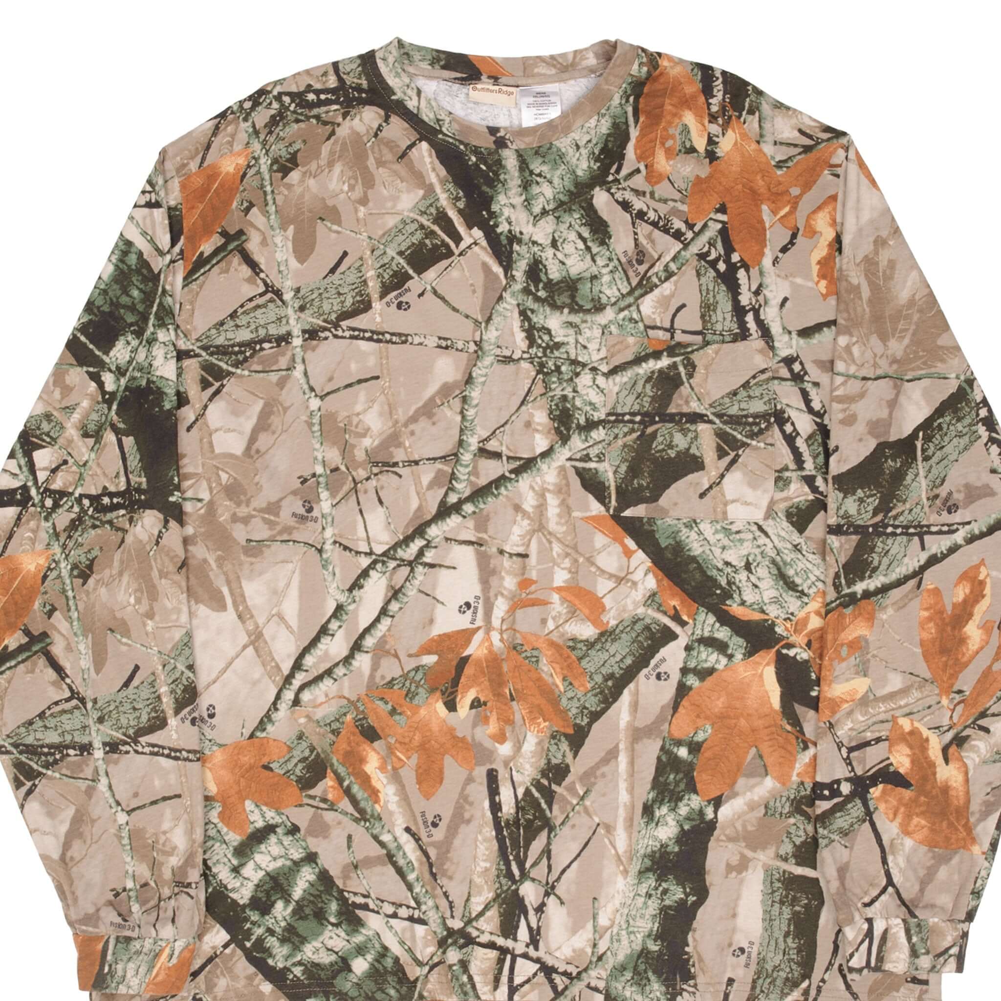 Vintage Hunting Fusion 3D Camo Long Sleeve Pocket Tee Shirt Size 2XL