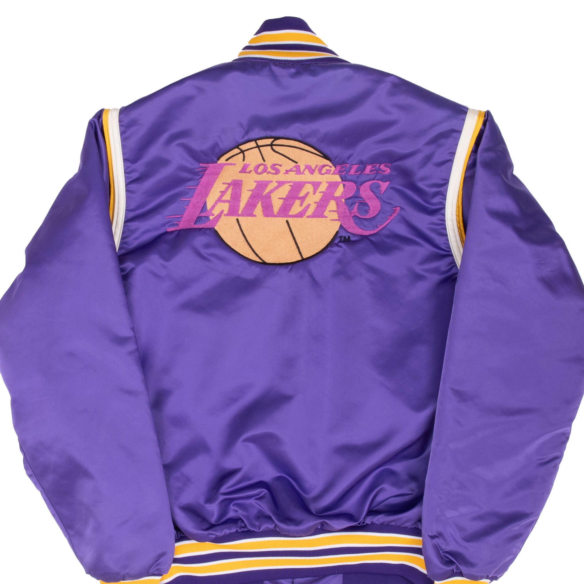 Vintage Nba Los Angeles Lakers Purple Satin Bomber Jacket 1980S Size Small