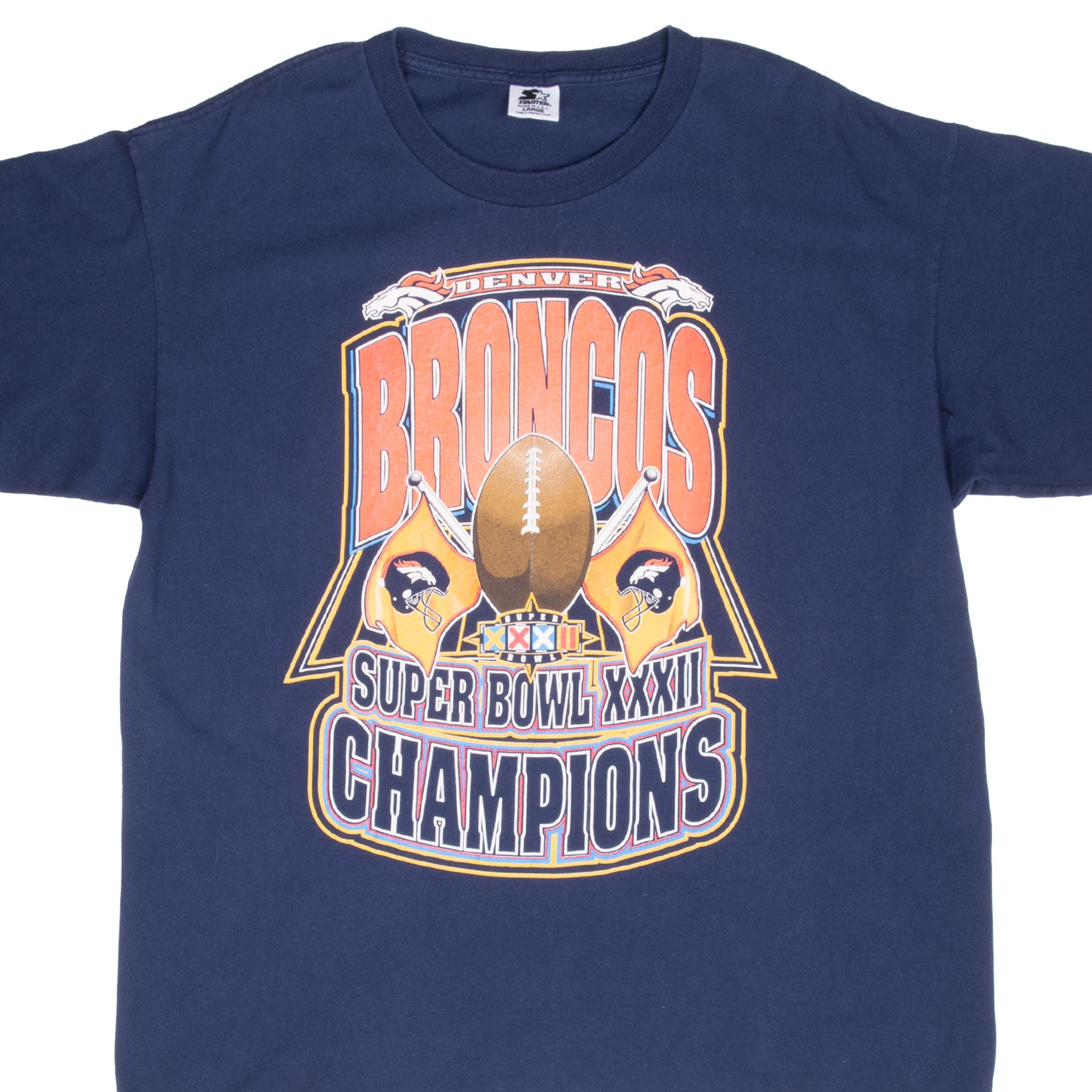 Vintage Nfl Denver Broncos Super Bowl Champions Xxxii 1999 Tee Shirt Large MADE IN USA