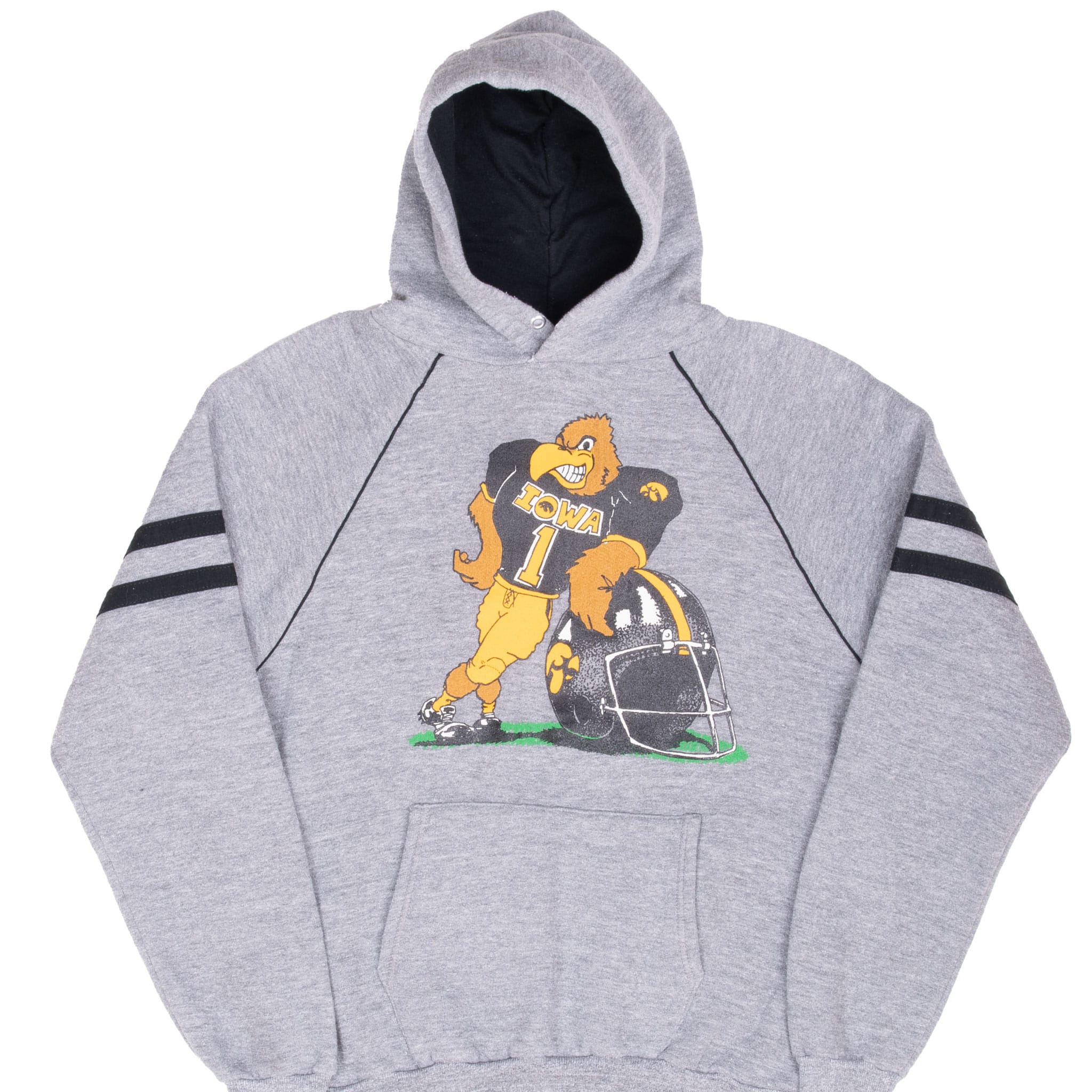 Vintage Ncaa Iowa Hawkeyes Hoodie Sweatshirt 1980S Size Large Made In Usa
