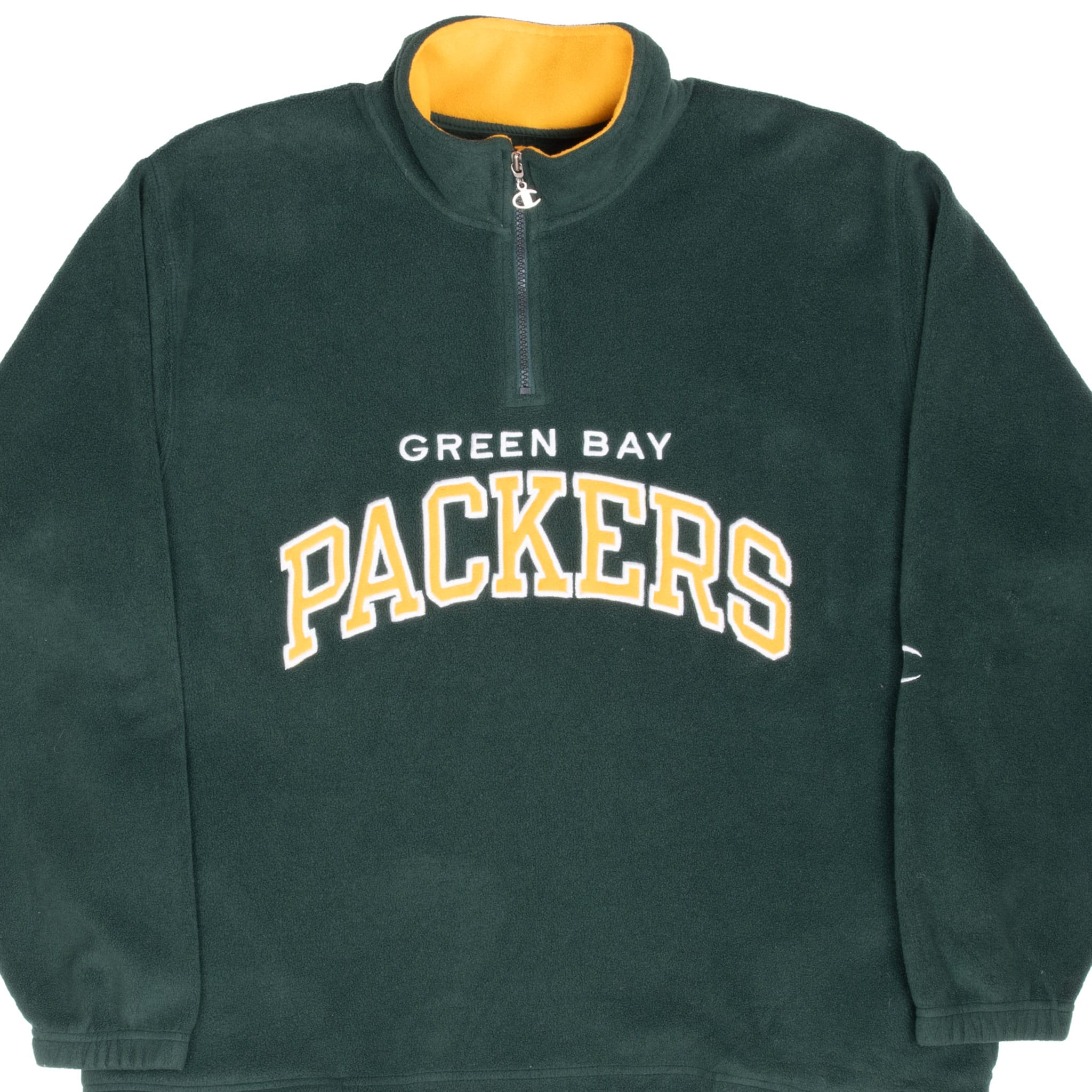 Vintage Nfl Green Bay Packers Quarter Zip Champion Fleece Jacket Size Large 1990S