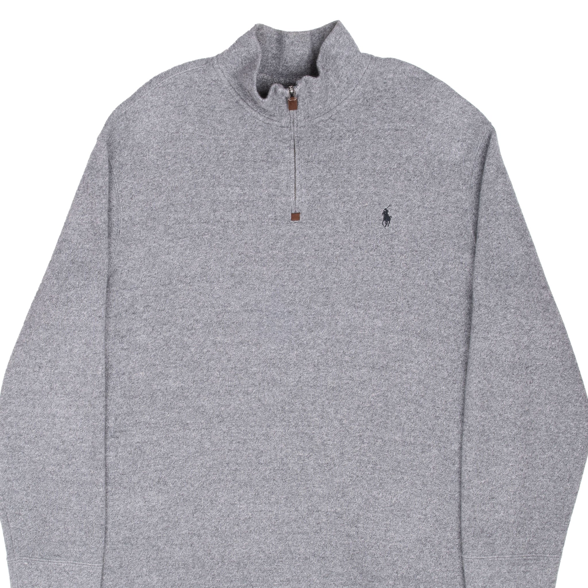 Vintage Polo Ralph Lauren Grey Quarter 1/4 Zip Sweater 1990S Size 2XL