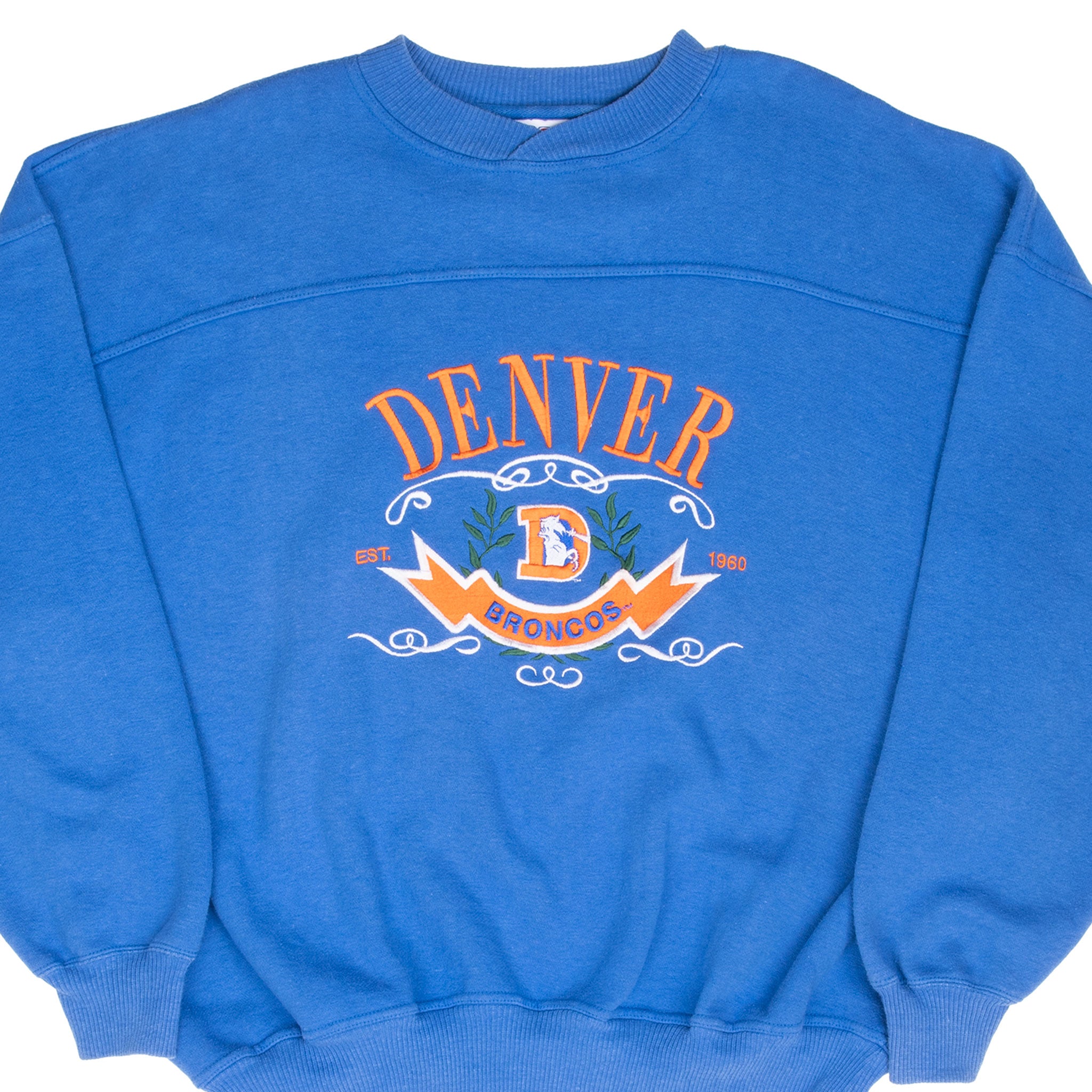 Vintage Nfl Denver Broncos Embroidered Sweatshirt 1990S Size XL