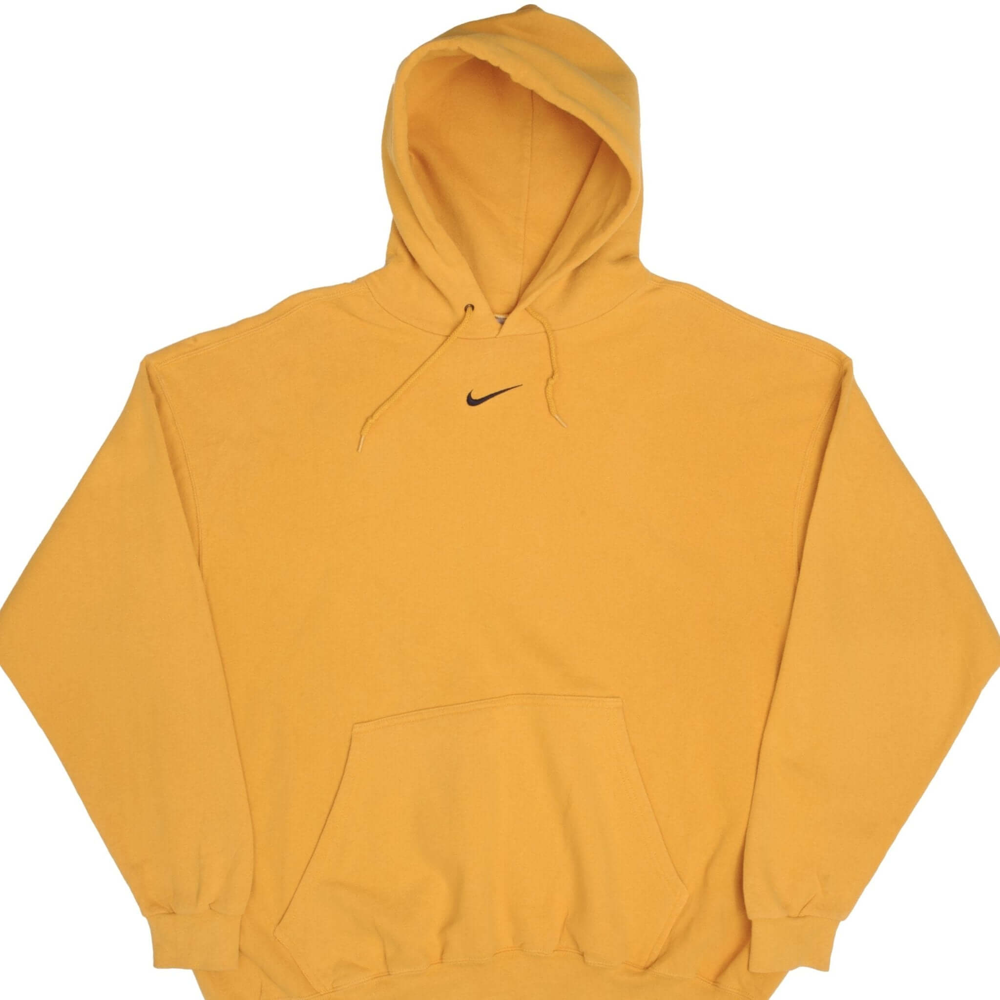 VINTAGE NIKE CENTER SWOOSH YELLOW TRAVIS SCOTT HOODIE 1990S XL