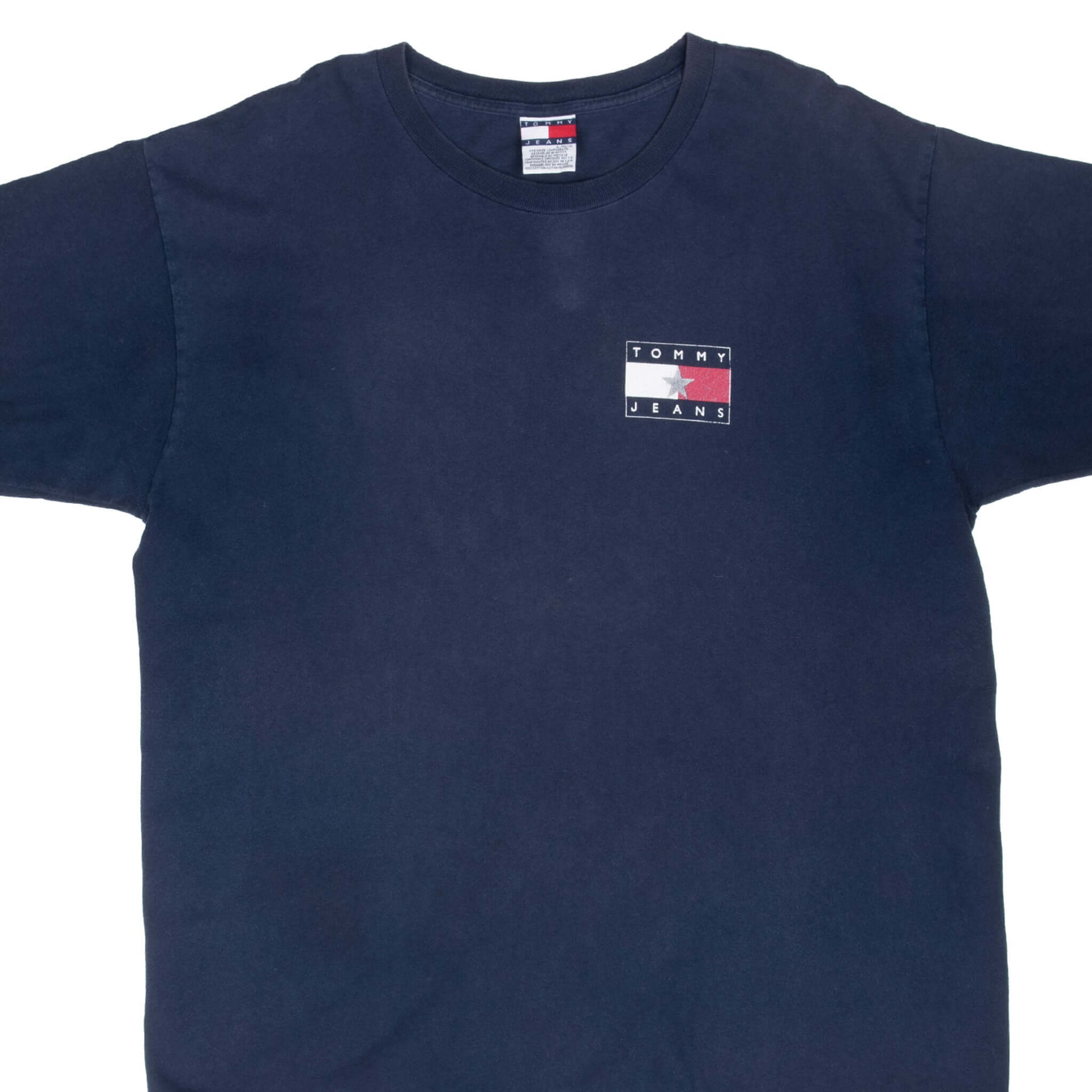 Vintage Tommy Jeans Blue Tee Shirt 1990S Size XL