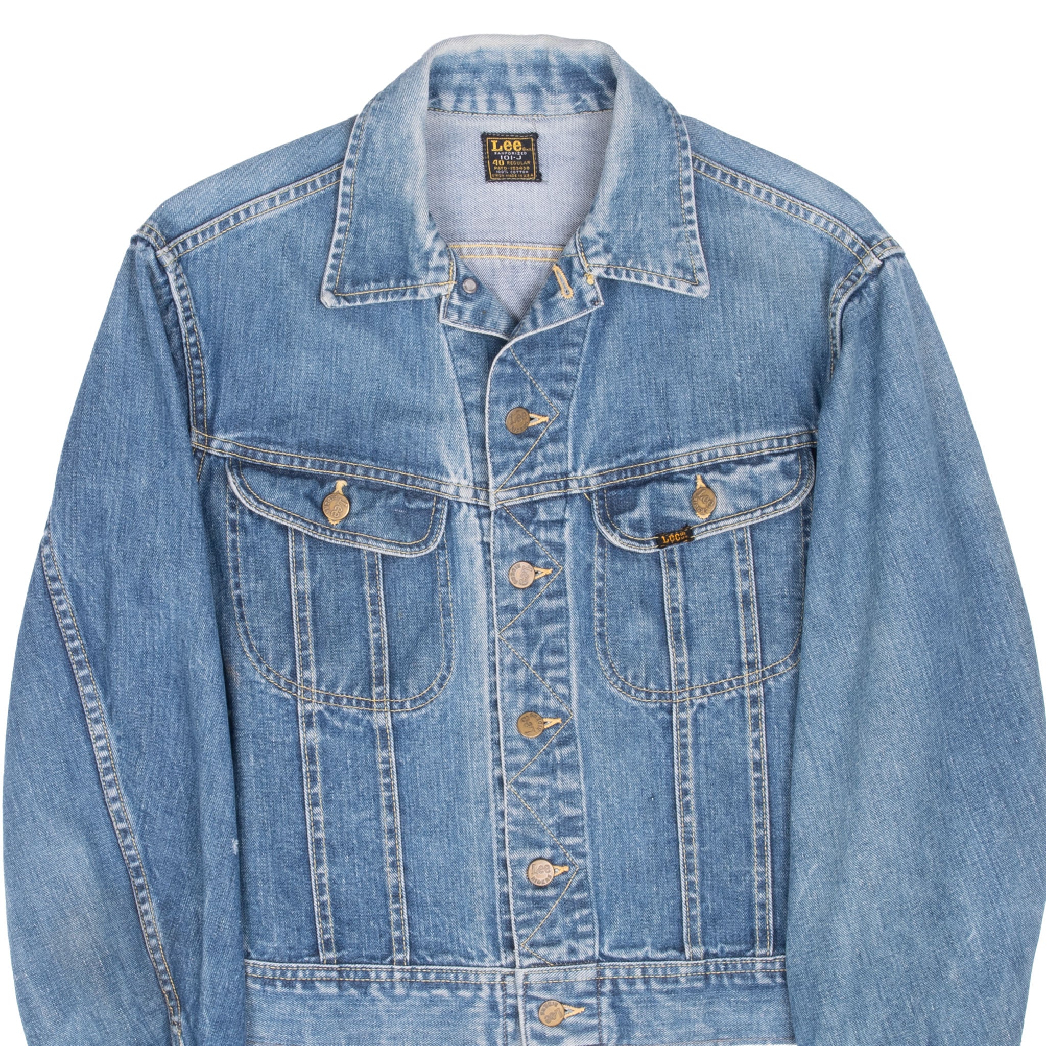Vintage Lee Riders 101J Indigo Blue Jacket 1960S Size 40 Made In Usa