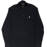 Vintage Polo Ralph Lauren Black Quarter 1/4 Zip Sweater Size Large