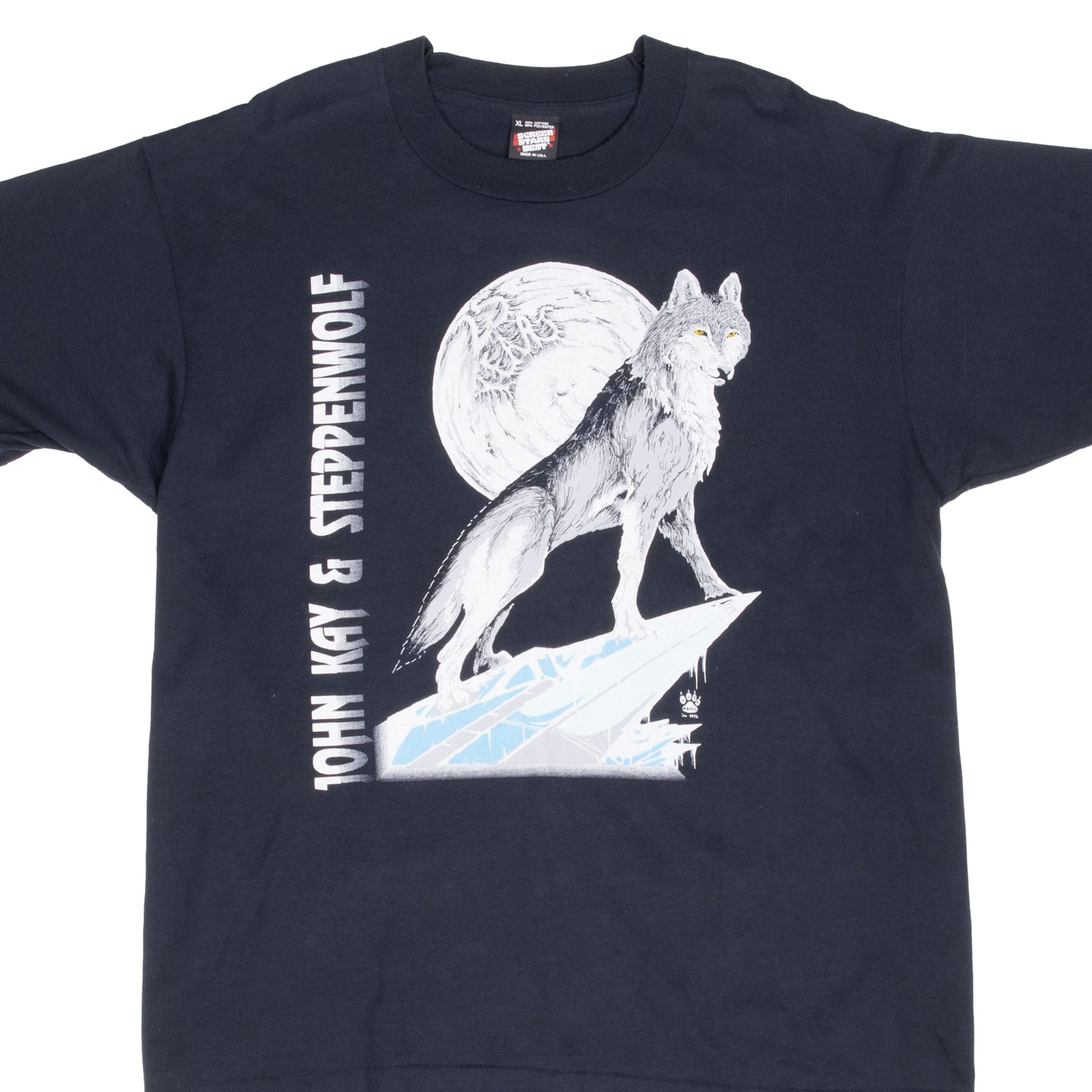 Vintage John Kay & Steppenwolf 25Th Anniversary Tour 1992 Tee Shirt Size Xl Made In Usa With Single Stitch Sleeves