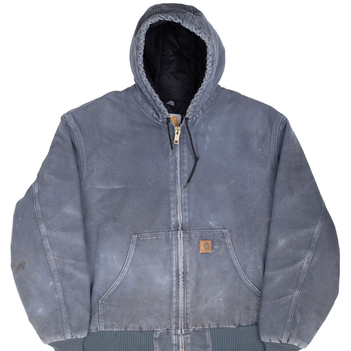 Vintage Carhartt J130 STM Grey Hooded Active Jacket 2008 Size XL