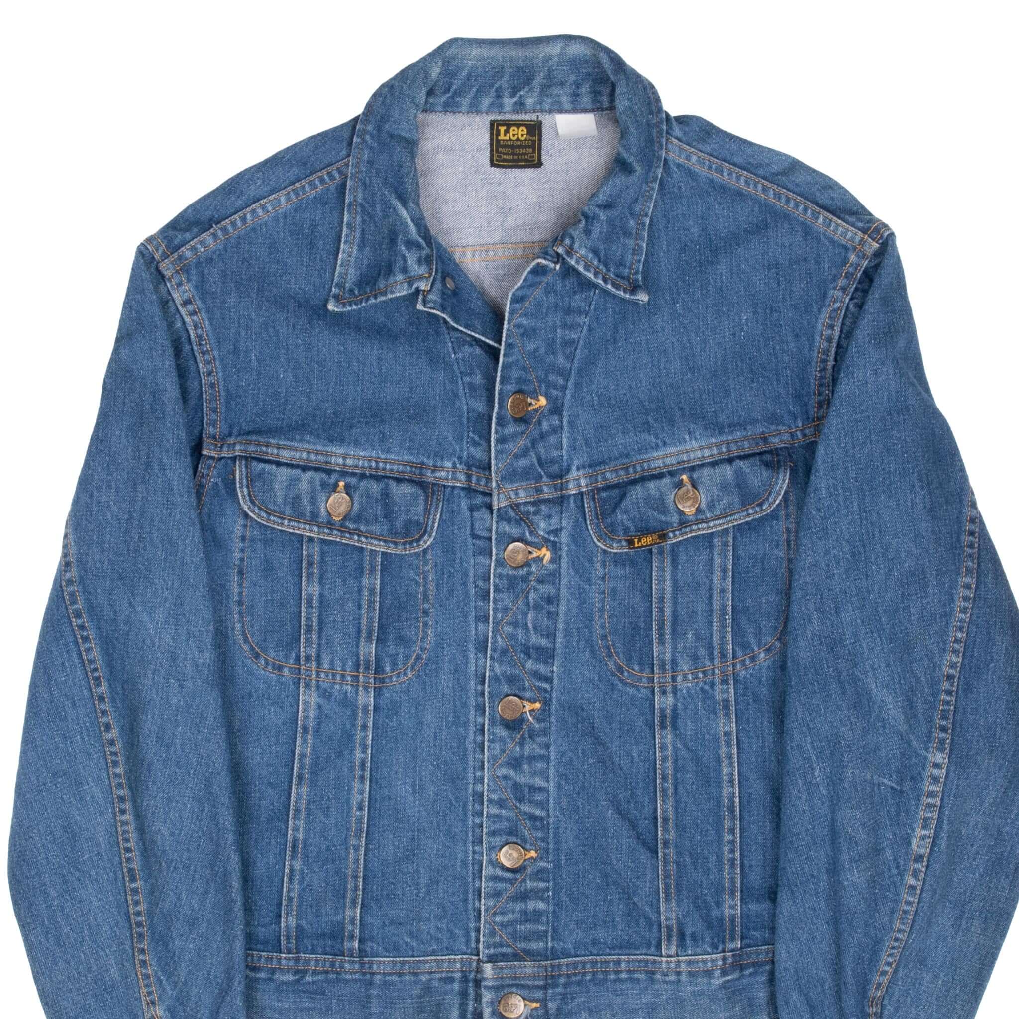 Vintage Lee Riders Patd-153438 2 Pockets Sanforized Denim Jacket 1970S Size 44 Made In Usa