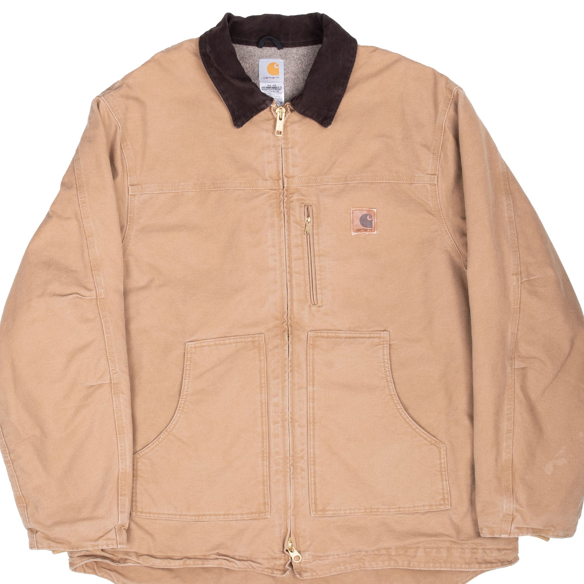 Vintage Carhartt Brown Sandstone Ridge Sherpa-Lined Coat C61CML Size 2XL Tall