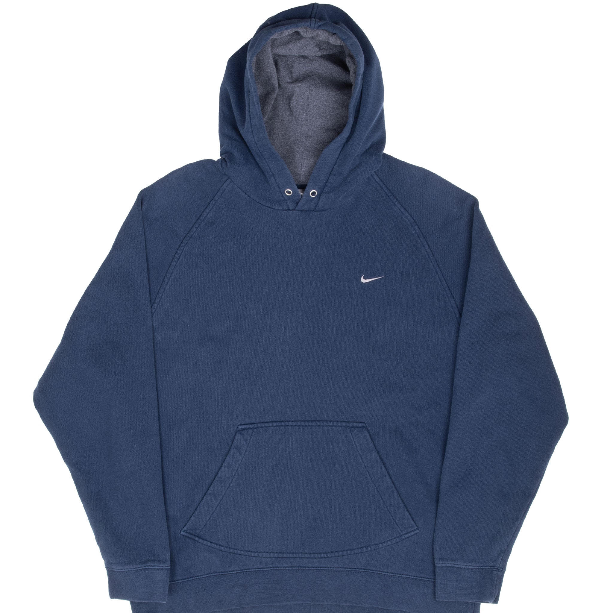 Vintage Nike Classic Swoosh Navy Hoodie Sweatshirt 2000S Size XL