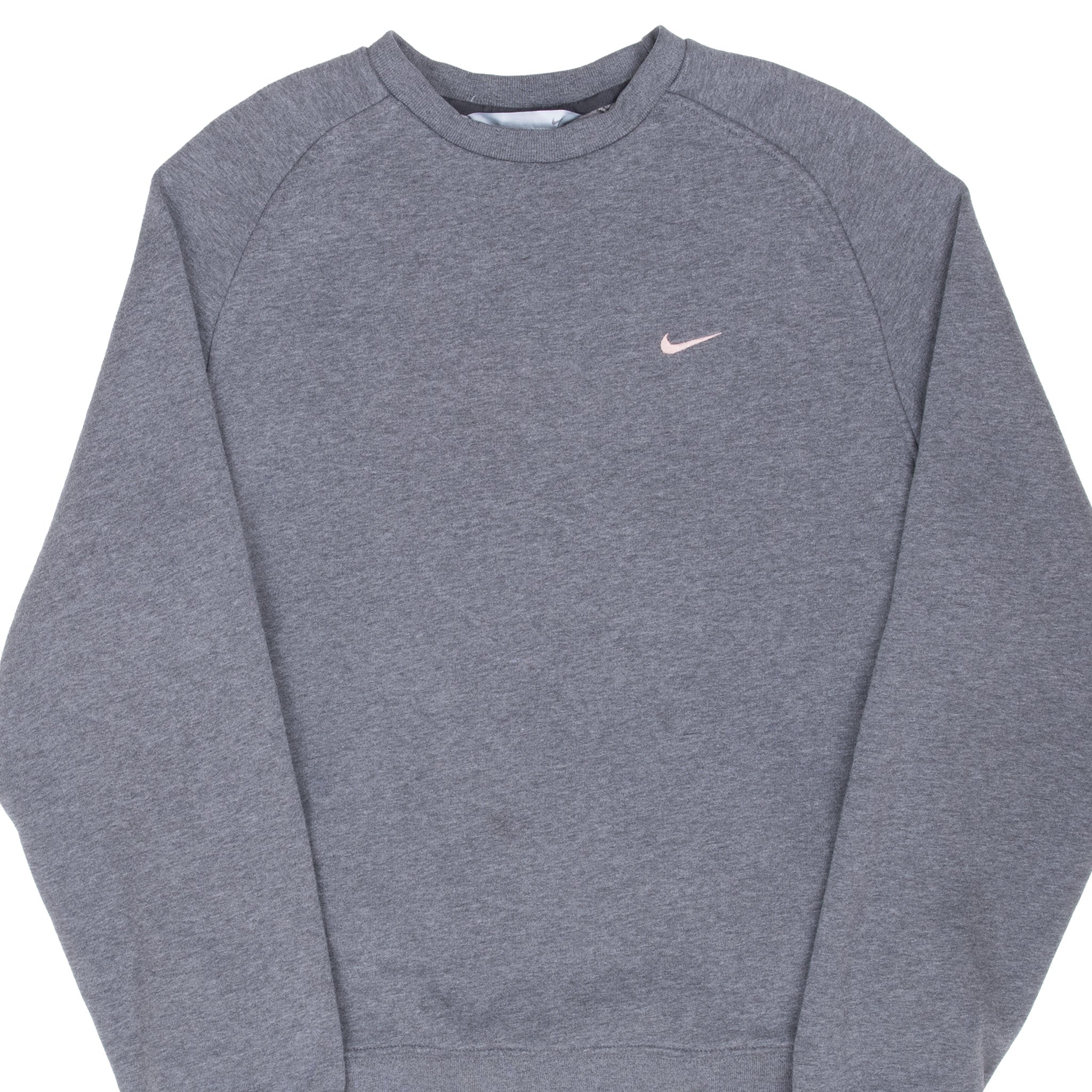 Vintage Nike Classic Swoosh Dark Grey Sweatshirt 2000S Size Medium