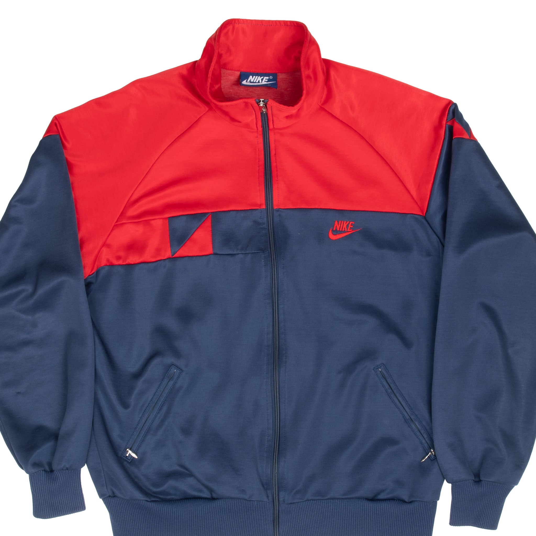 Vintage Nike Swoosh Blue Red Tracksuit Jacket Early 1980S Size Large