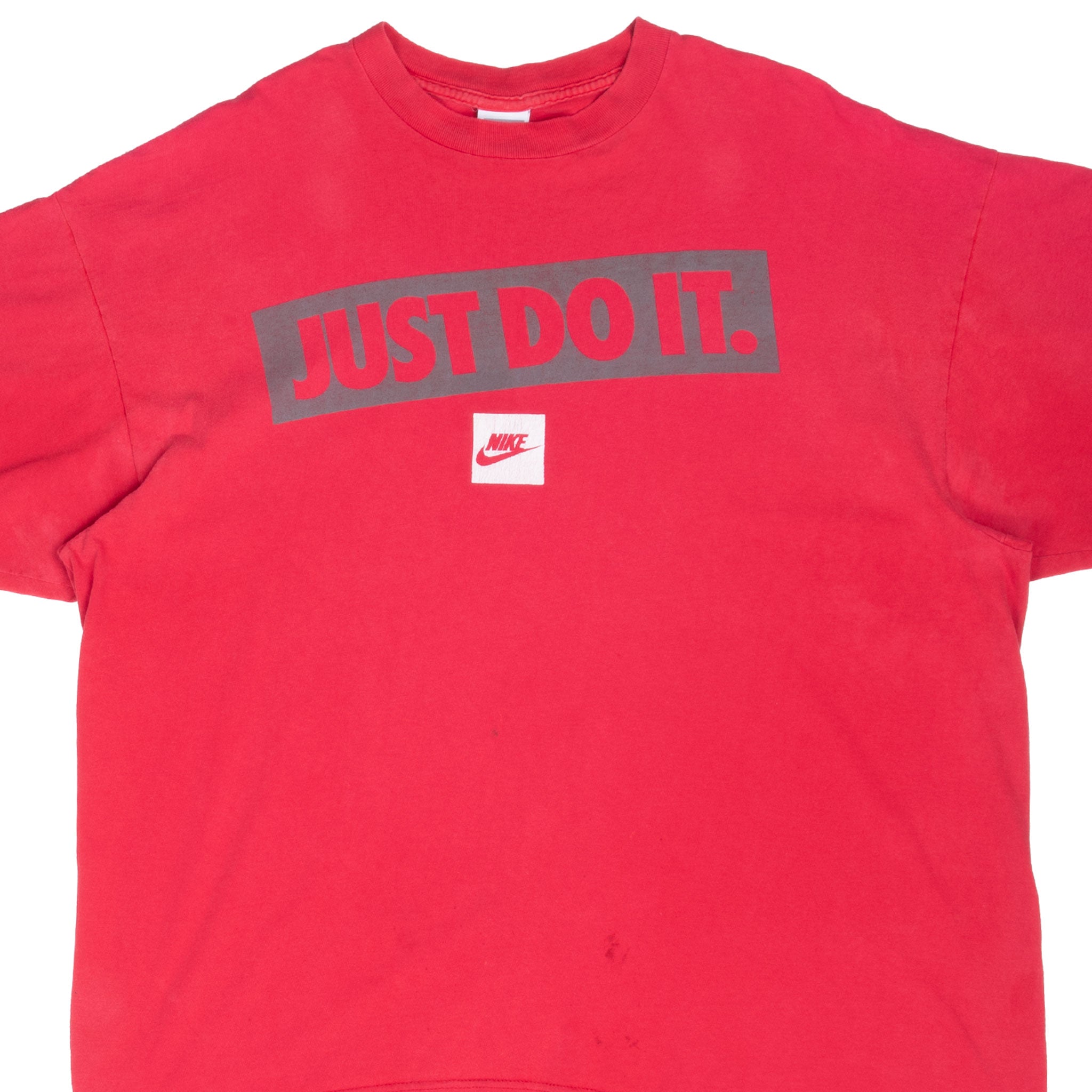 Vintage Nike Just Do It Red 1980S Tee Shirt Size 2XL Made In Usa