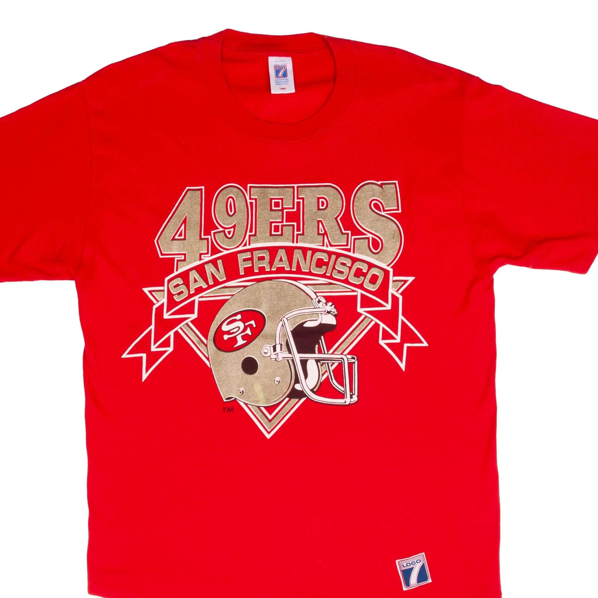 Vintage Nfl San Francisco 49Ers Early 1990S Tee Shirt Size Large Made In USA With Single Stitch Sleeves