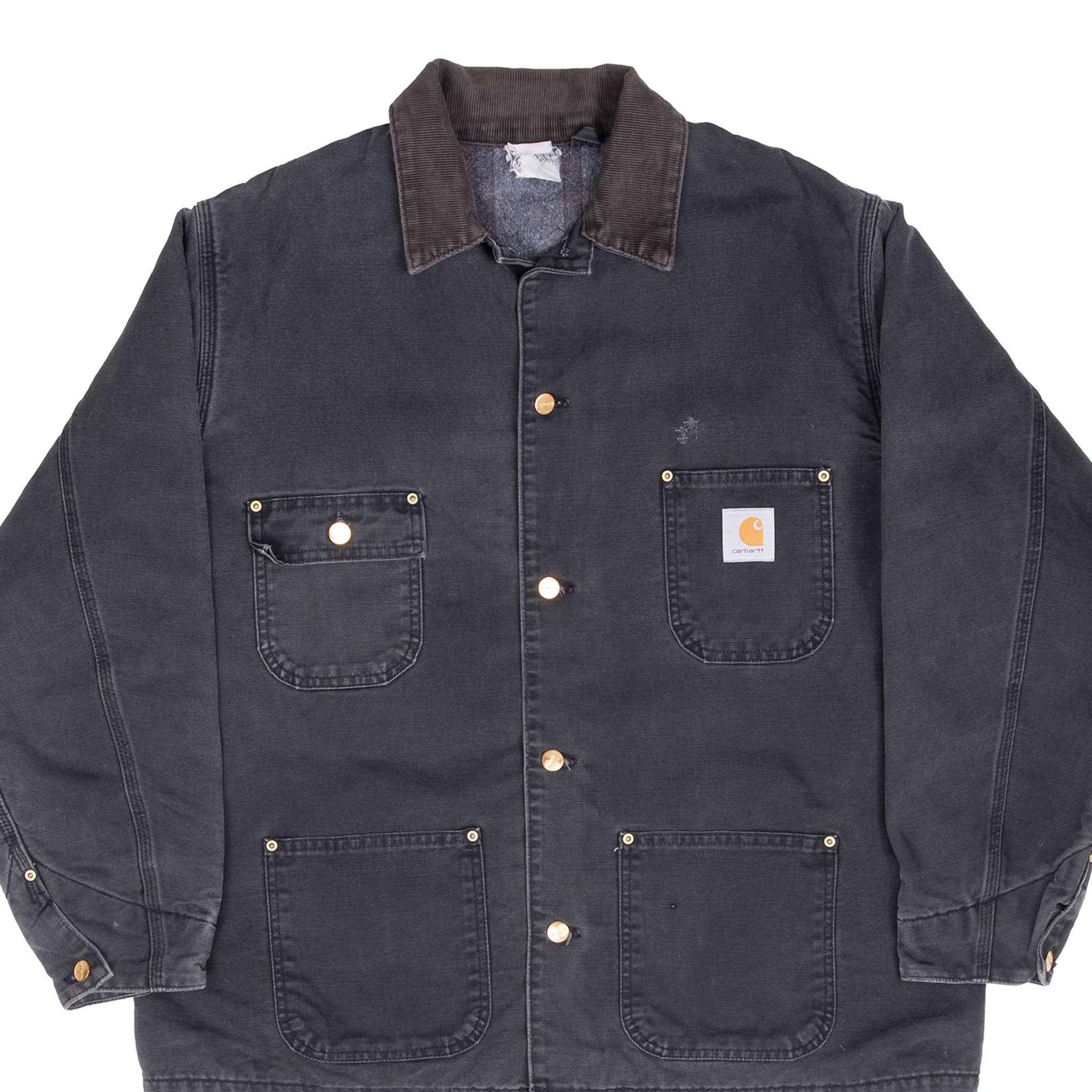 Vintage Carhartt Michigan Style Blanket Lined Black Jacket 1990S Size XL