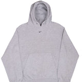 Vintage Nike Center Swoosh Grey Travis Scott Hoodie Sweatshirt 1990S Size Medium Made In USA