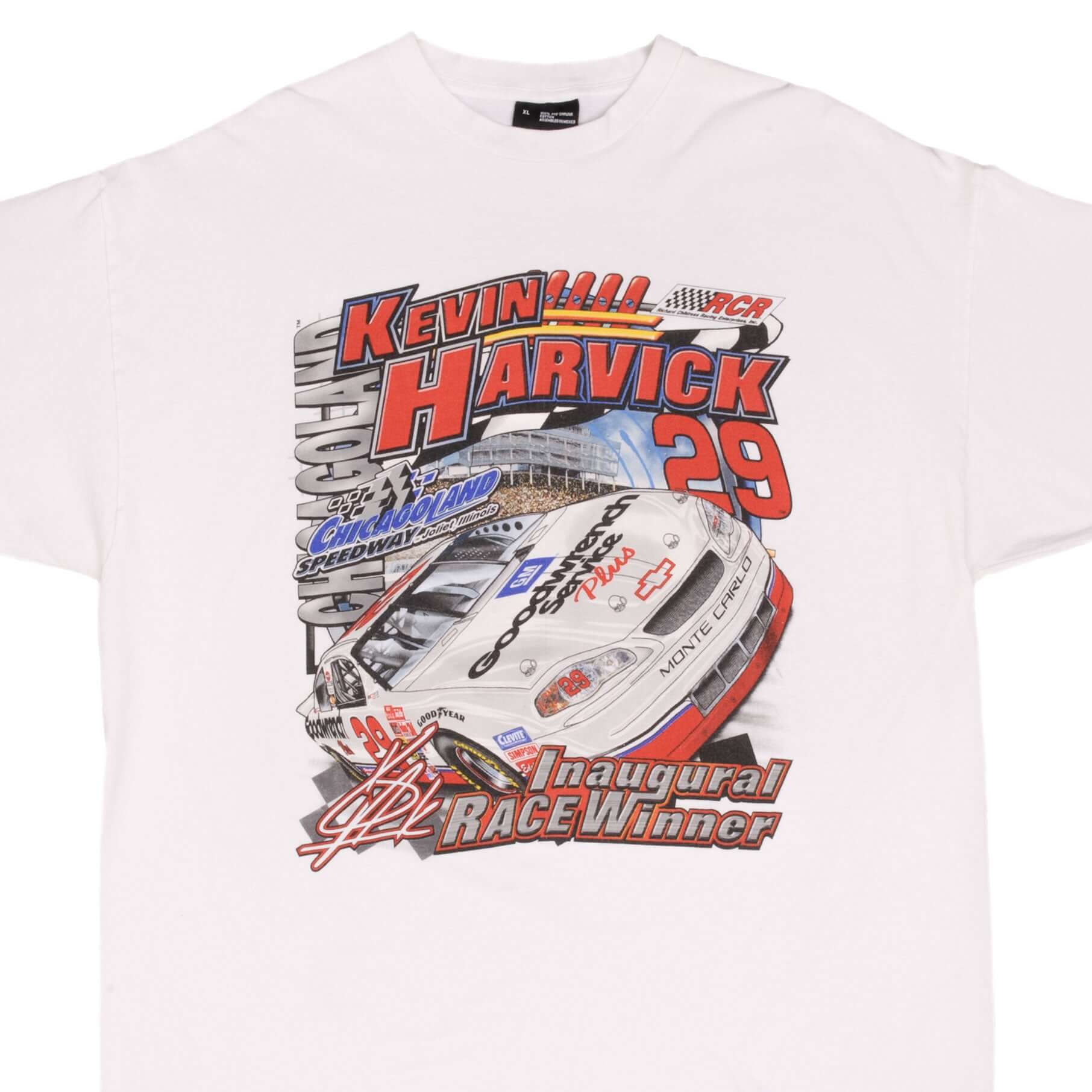 Vintage Nascar Kevin Harvick Chicagoland Speedway Inaugural Joliet Illinois July 15 2001 Tee Shirt Size XL