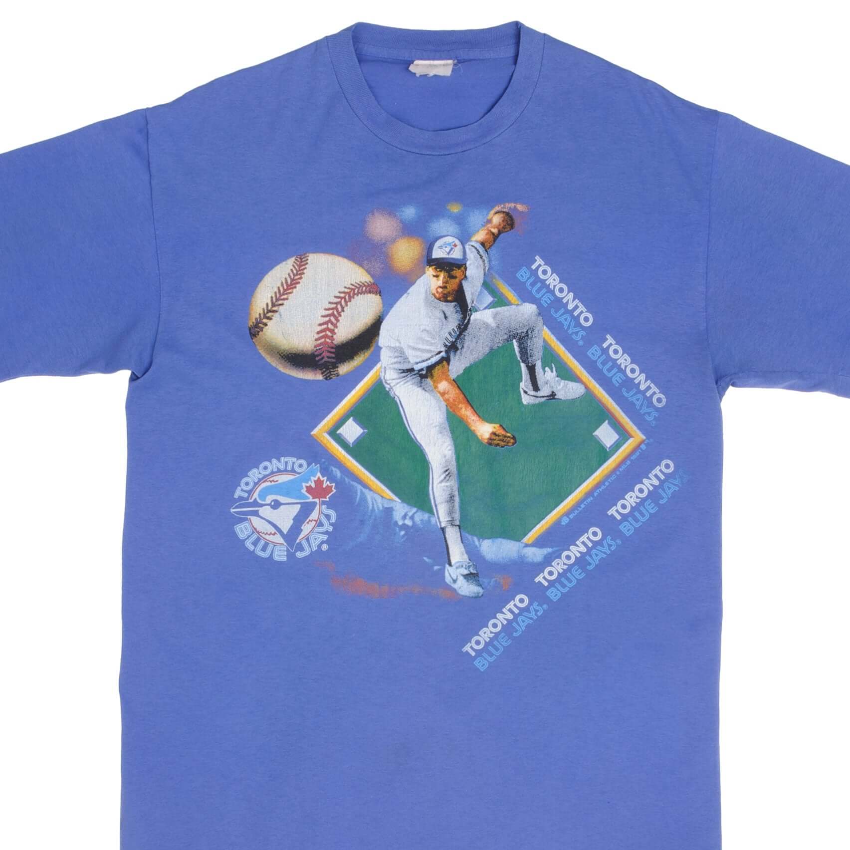 Vintage MLB Toronto Blue Jays 1991 Tee Shirt Size Large With Single Stitch Sleeves