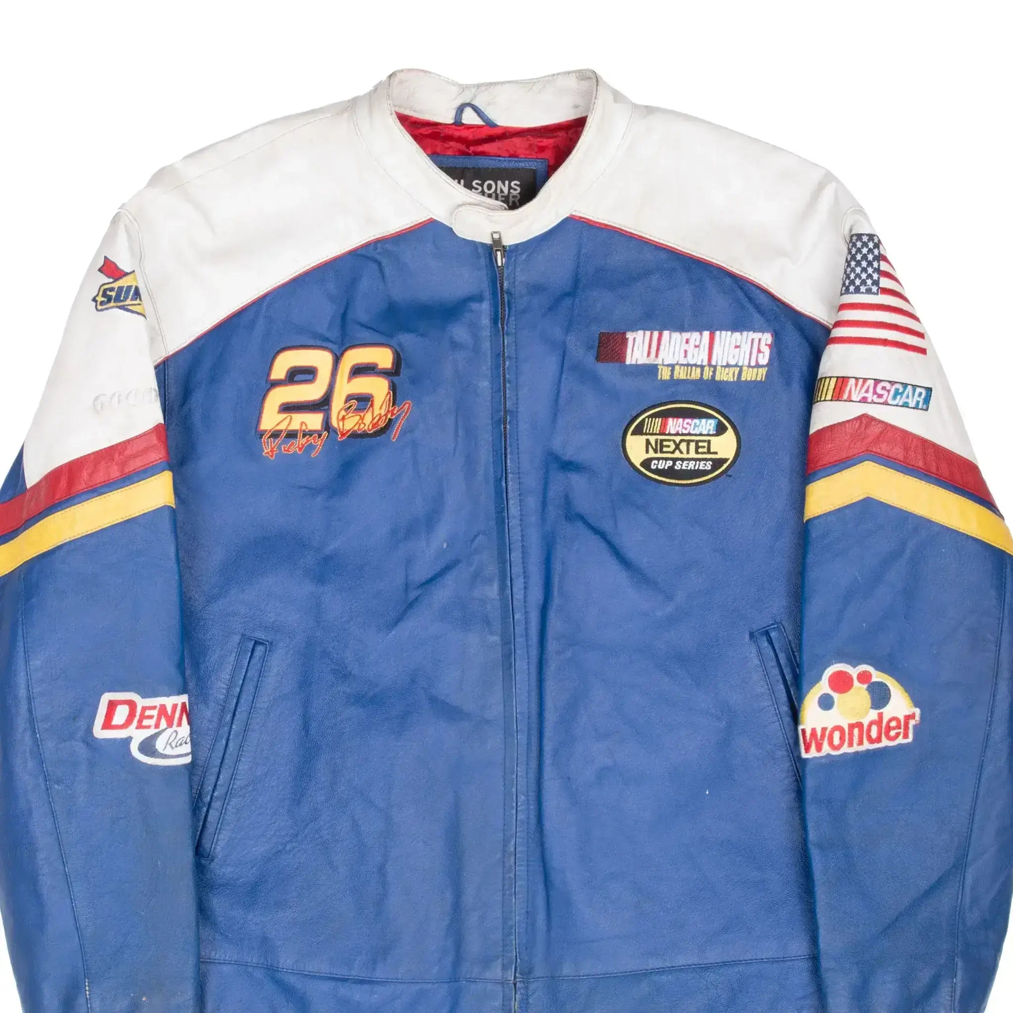 Vintage Nascar Rocky Bobby #26 Wonder Leather Racing Jacket 2000S Size XL