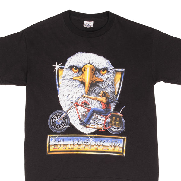 Vintage Bike Eagle Survivor 1990S Tee Shirt Size Youth (14/16)
