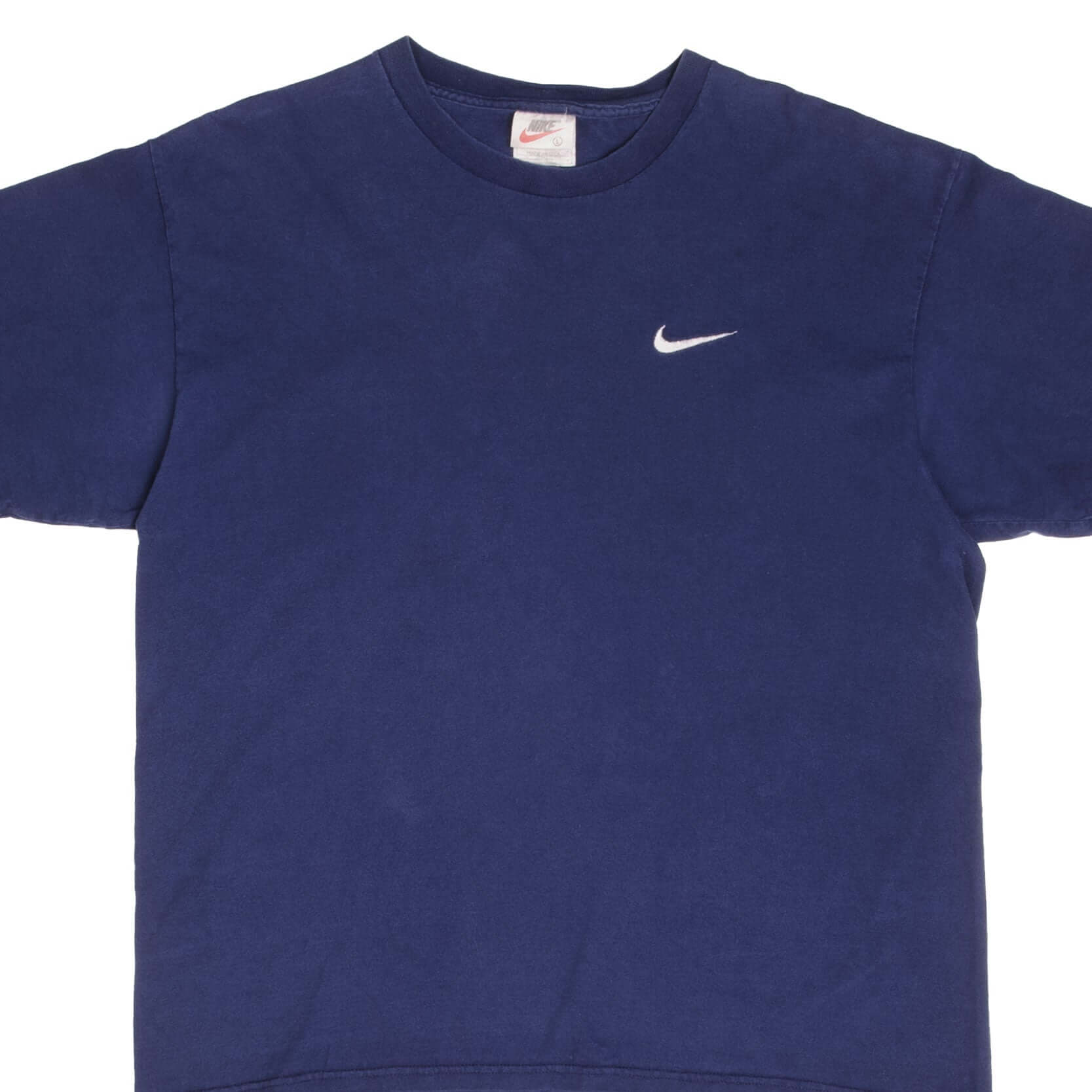 Vintage Nike Classic Swoosh Blue Tee Shirt Size 1990s Size Large Made In USA