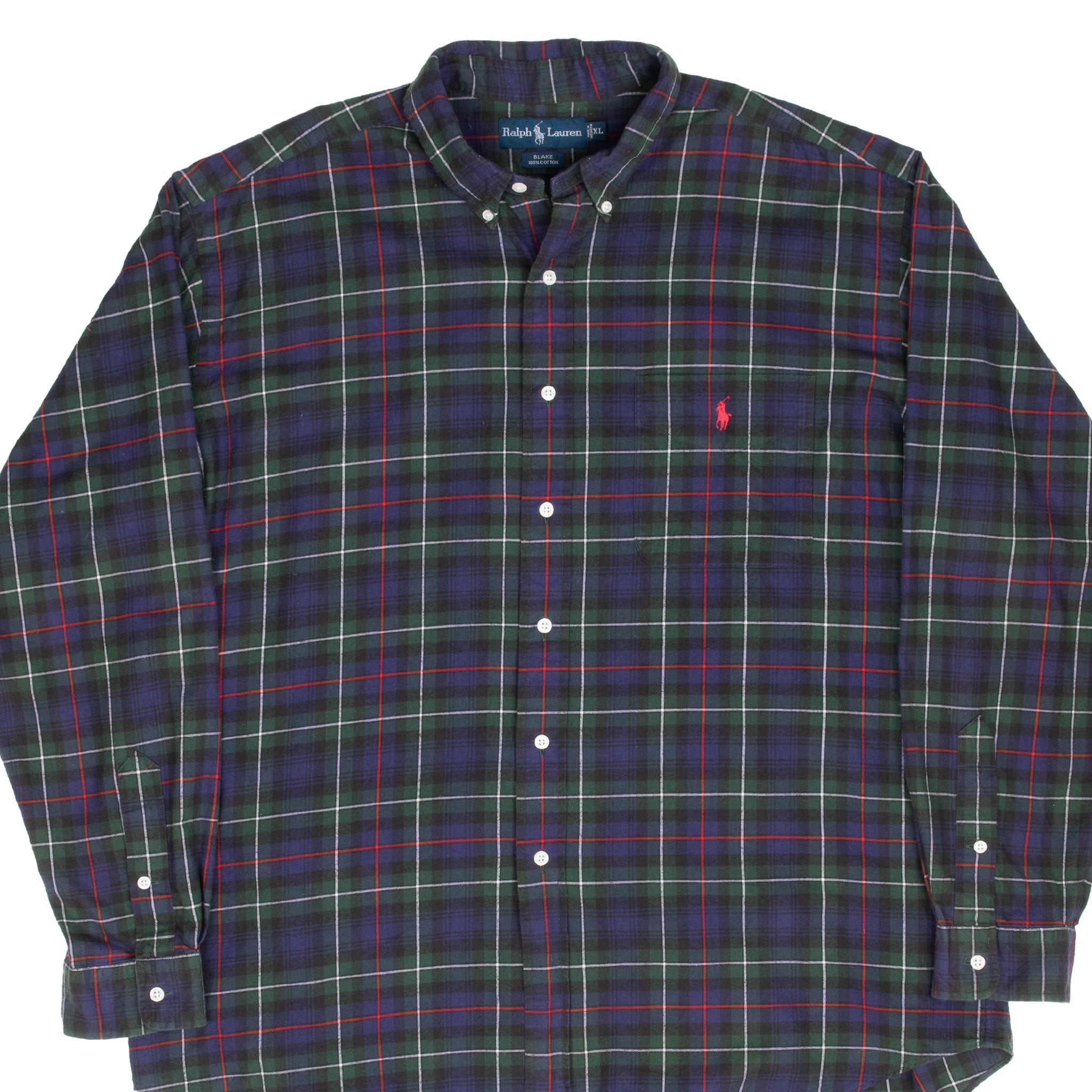Vintage Ralph Lauren Scottish Tartan Plaid Checker Shirt 1990S Size XL
