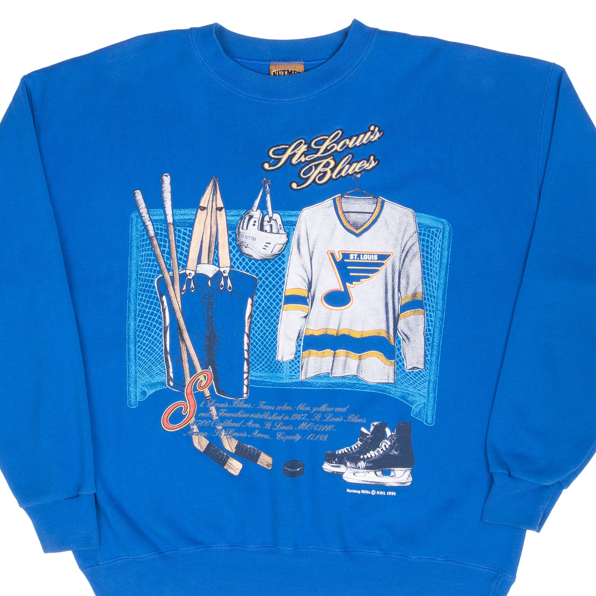 Vintage Nhl St Louis Blues Locker Room Sweatshirt 1991 Size XL Made In Usa