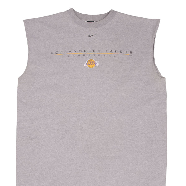 Vintage Nike NBA Los Angeles Lakers 1990s Nike Team Gray Tank Top Tee Shirt Size XL