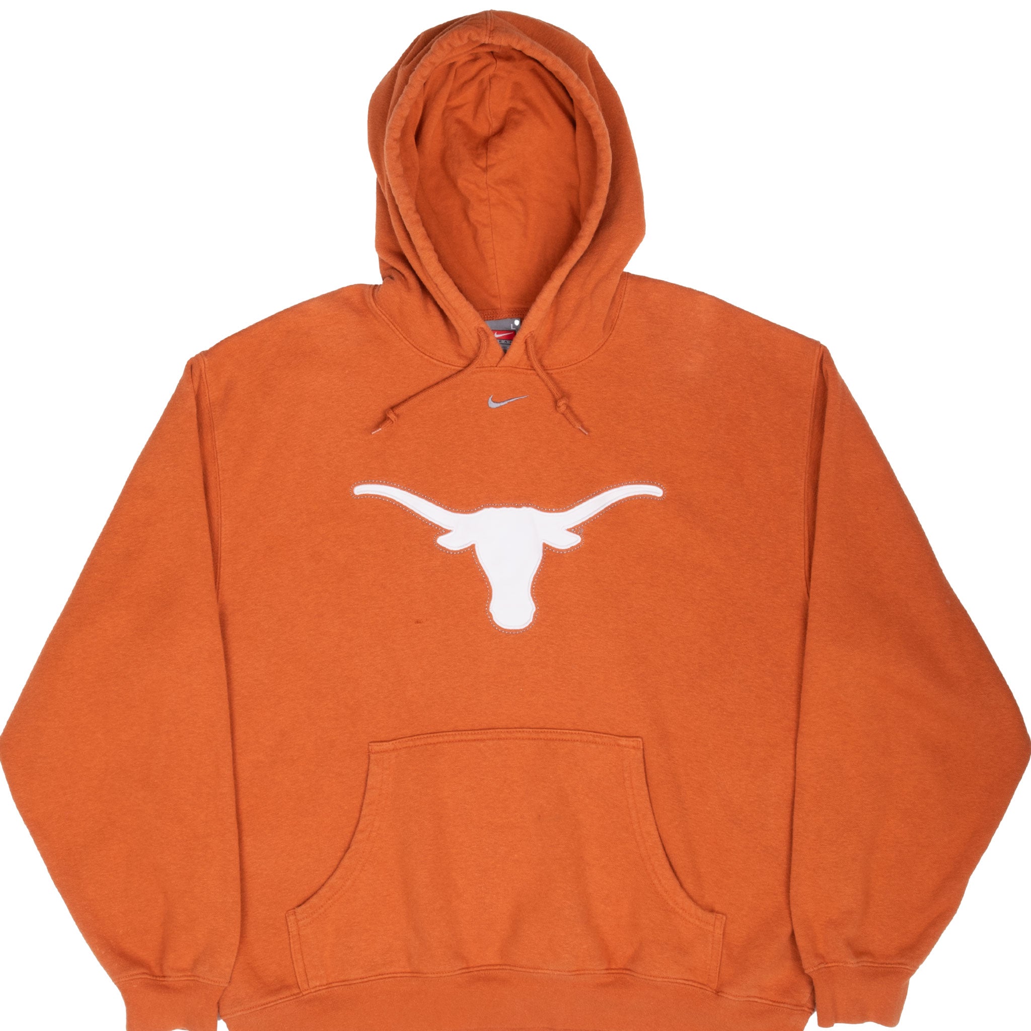 Vintage Ncaa Texas Longhorns Center Swoosh Nike Hoodie Sweatshirt 2000S Size Large