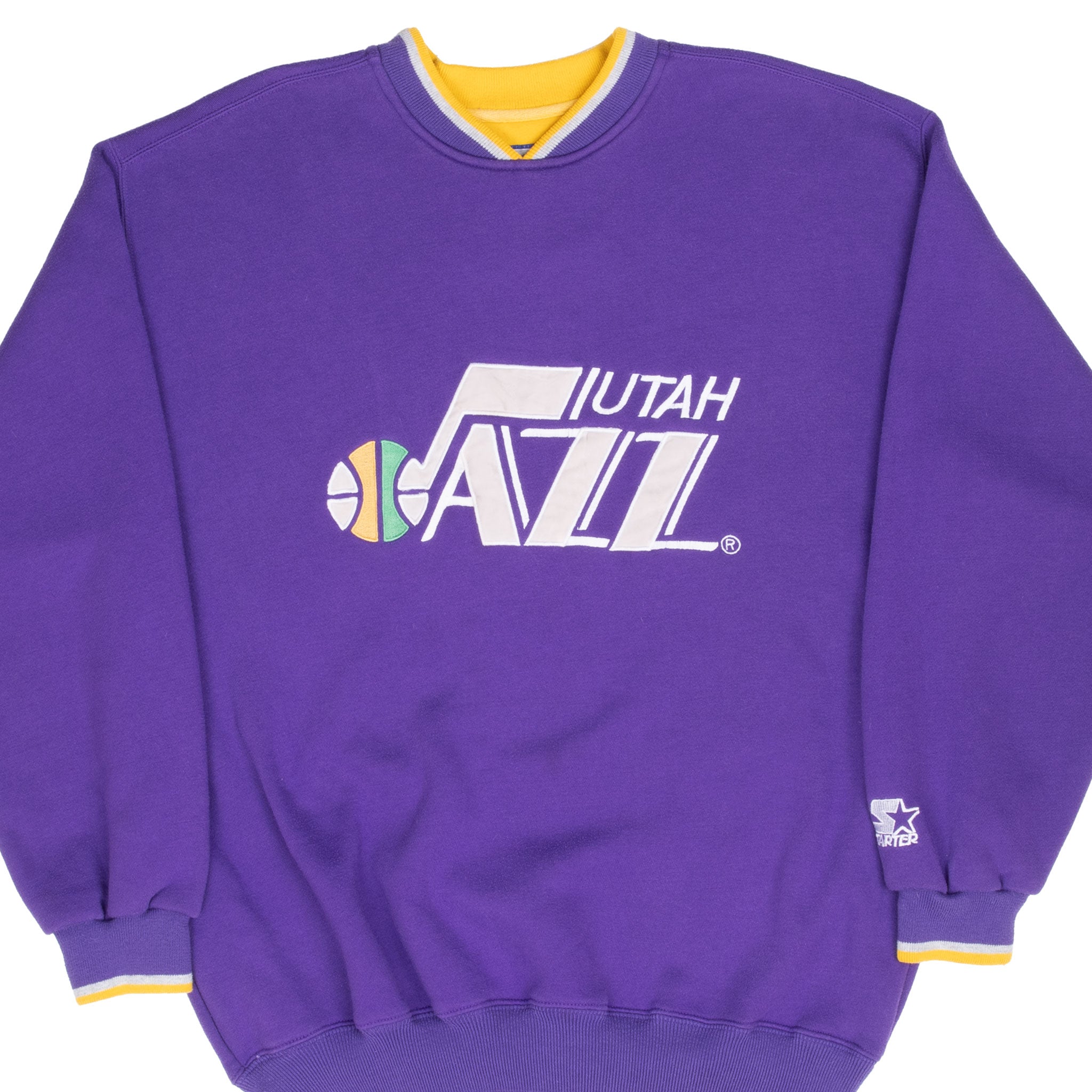 Vintage Nba Utah Jazz Embroidered Starter Sweatshirt 1990S Size Medium