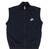 Vintage Nike Classic Swoosh Black Full Zip Vest Sweatshirt 1980S Size Medium