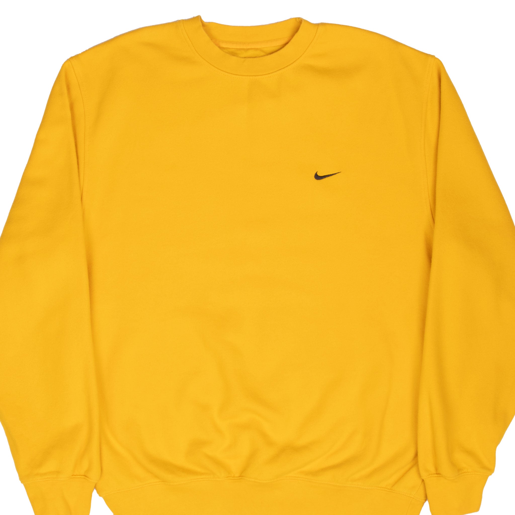 Vintage Nike Classic Swoosh Yellow Sweatshirt 2000S Size Large