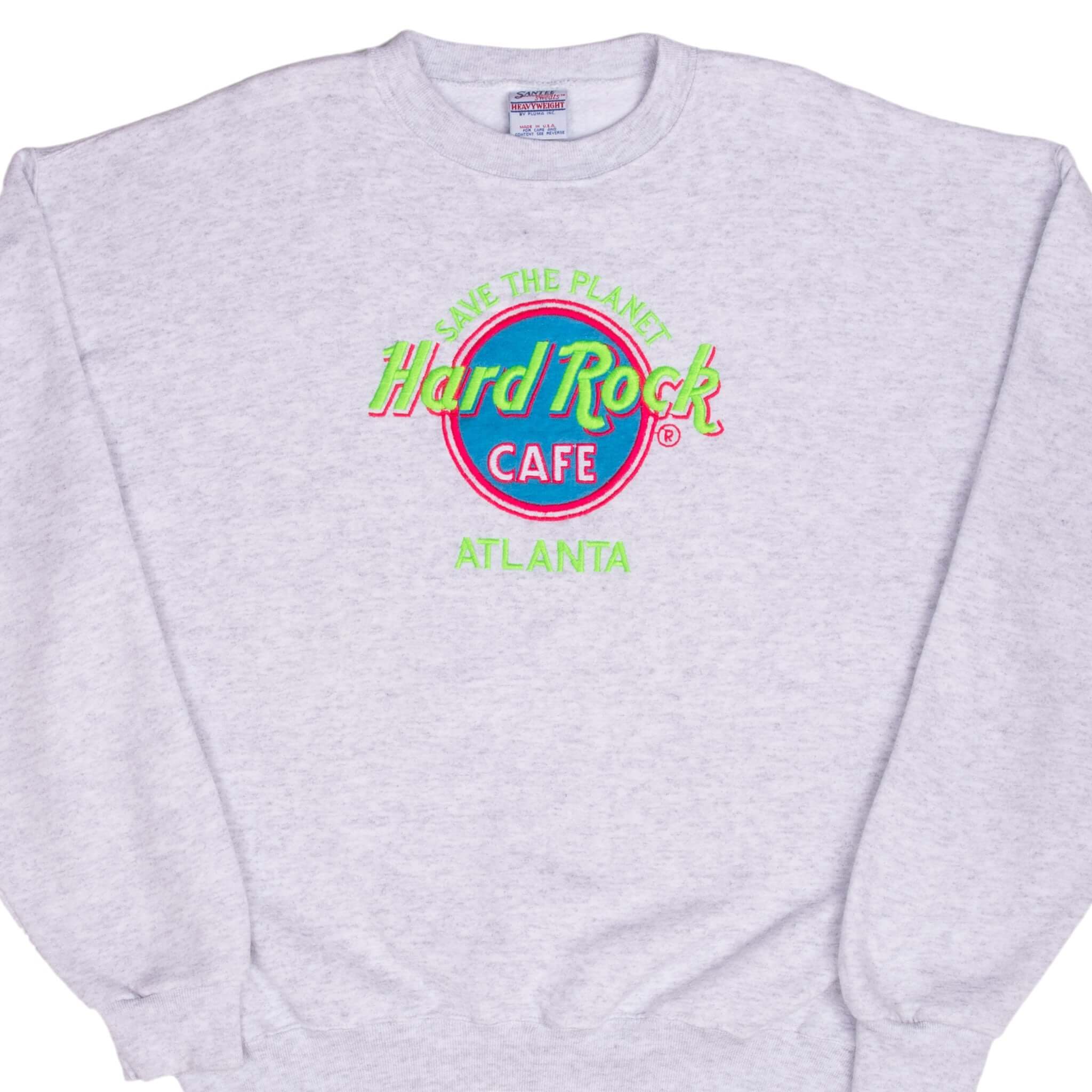 VINTAGE HARD ROCK CAFE SAVE THE PLANET ATLANTA GREY SWEATSHIRT