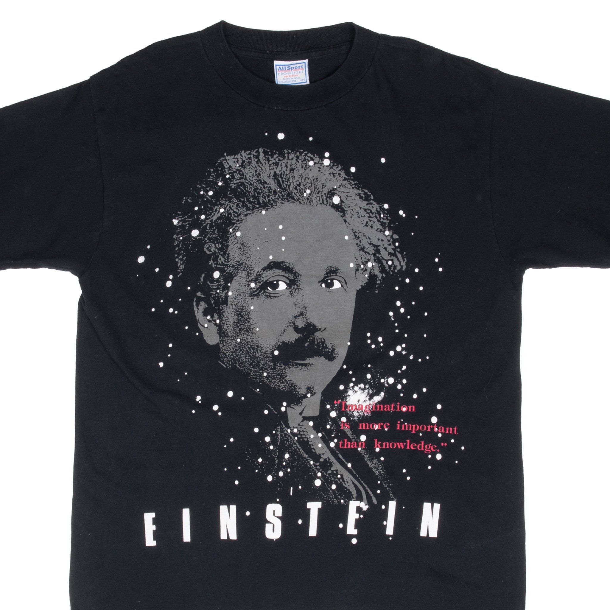 Vintage Albert Einstein 1990S Tee Shirt Size Large Made In Usa With Single Stitch Sleeves
