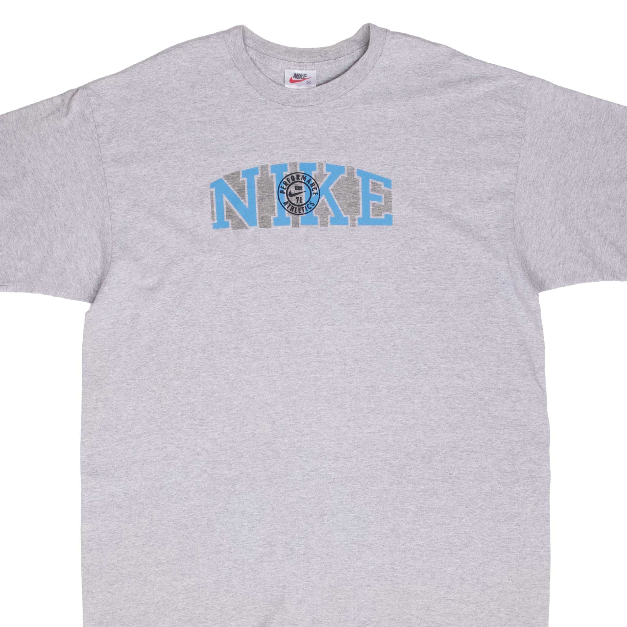 Vintage Nike Spellout Grey Tee Shirt 1990S Size XL