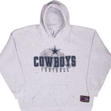 Vintage Nfl Dallas Cowboys Grey Hoodie Sweatshirt 1992 Size XL Made In Usa