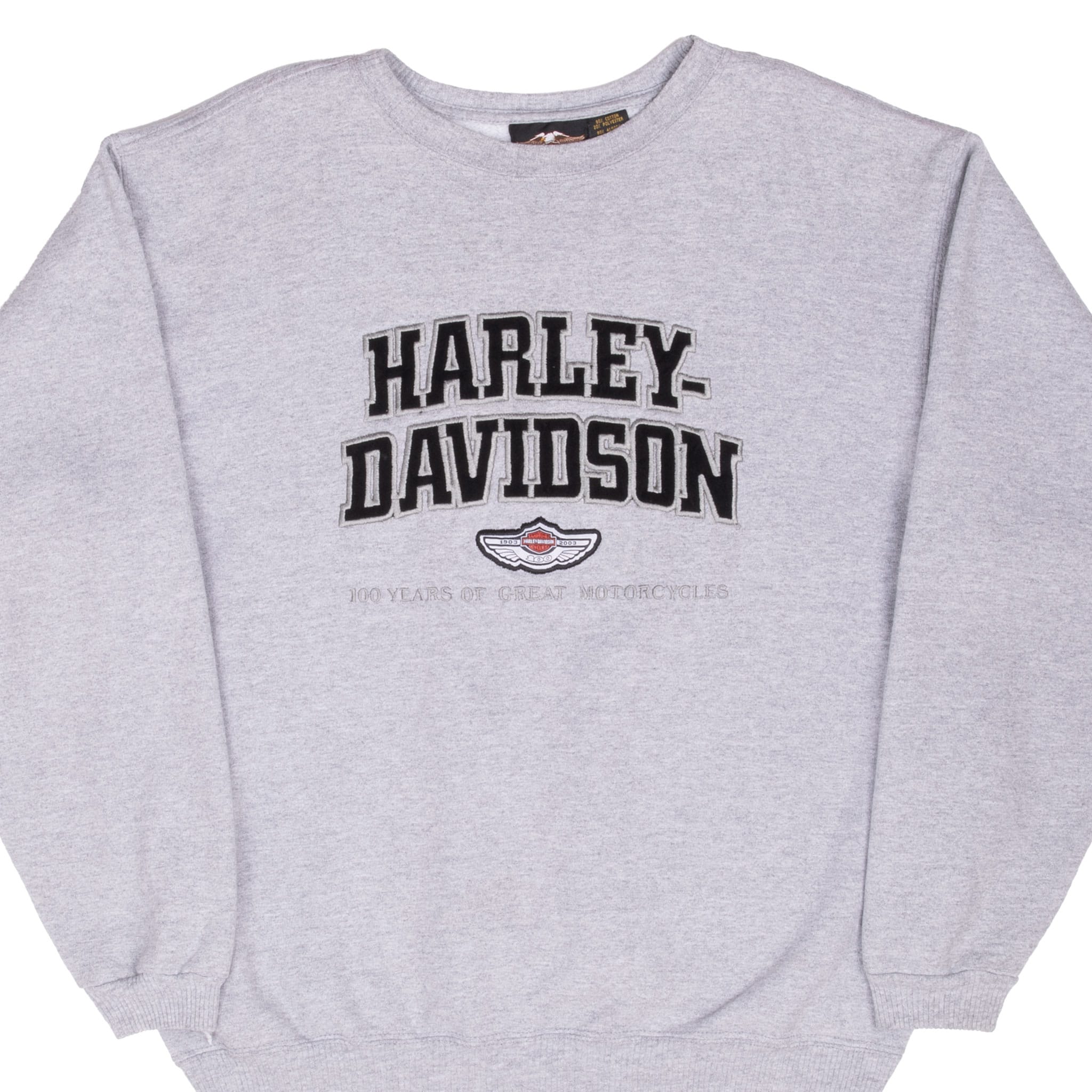 Vintage Harley Davidson Embroidered Grew Crewneck Sweatshirt 1990S Size Large Made In USA